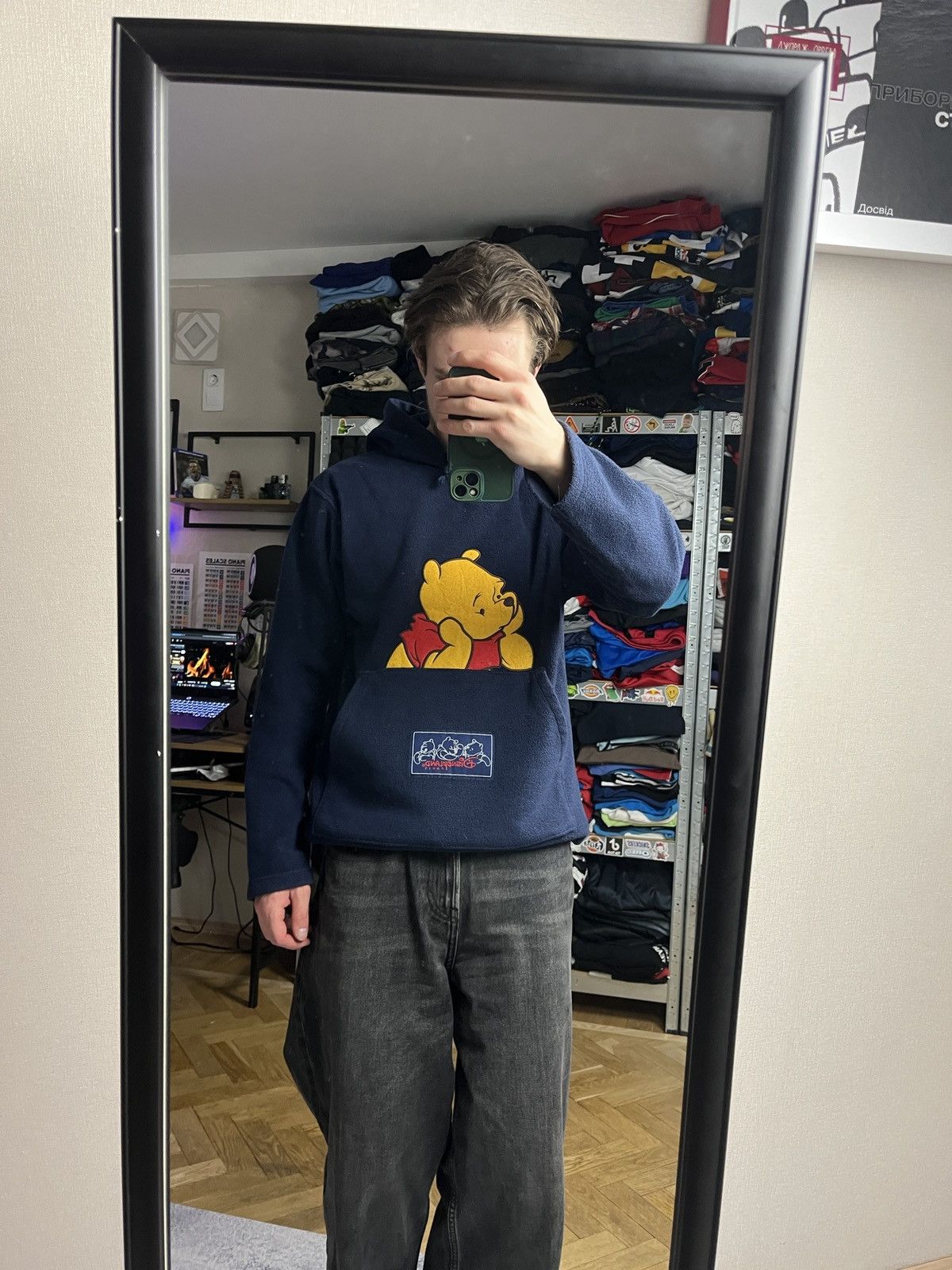 Vintage Disneyland Paris Winnie the Pooh Fleece Hoodie Big Logo Size US S / EU 44-46 / 1 - 2 Thumbnail