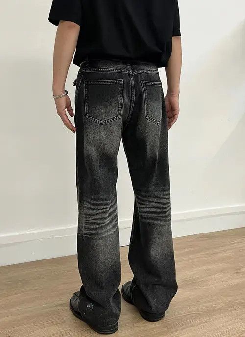 VIBE Vintage washed black micro-flare casual jeans Size US 30 / EU 46 - 5 Thumbnail