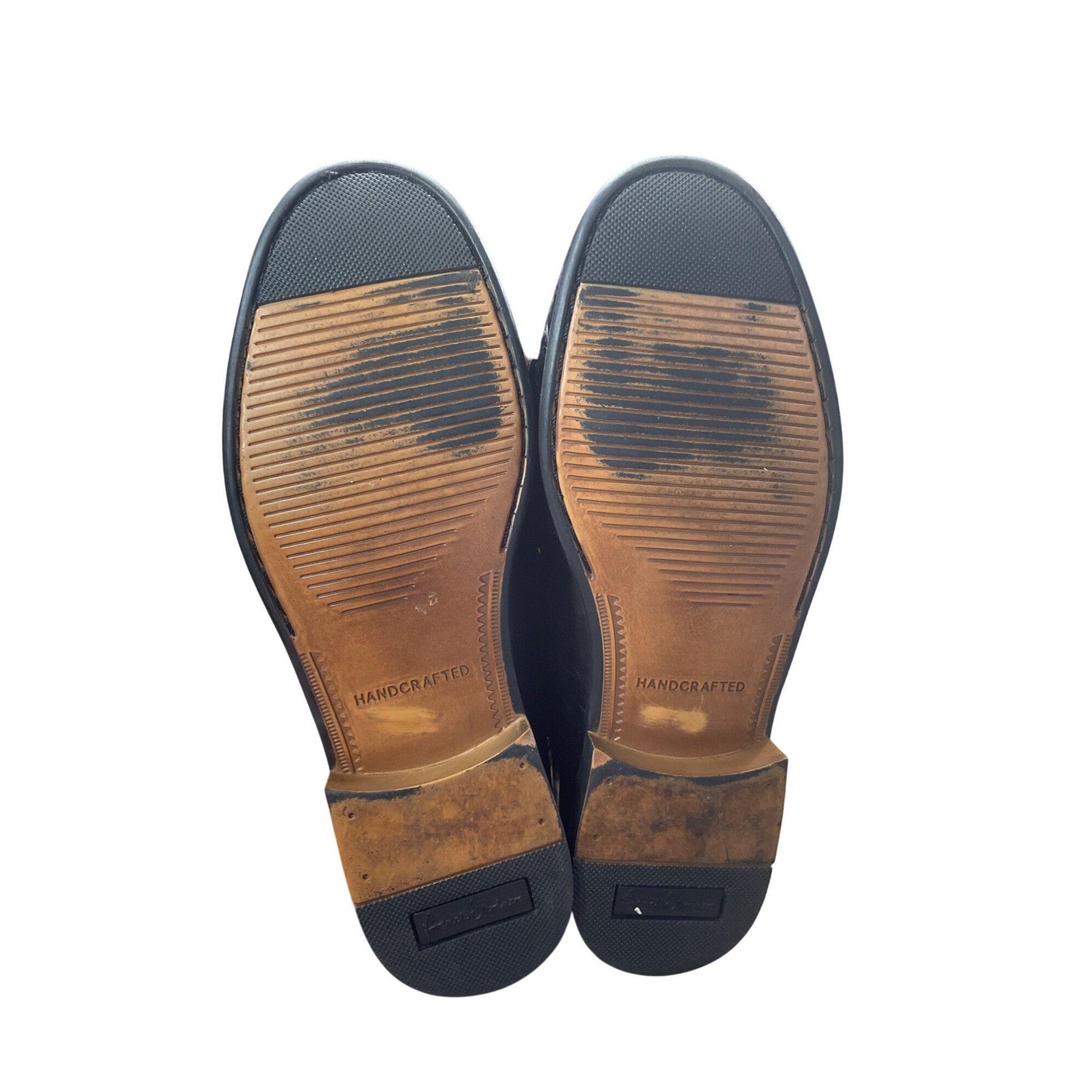 Designer French Shriner Black Leather Tasseled Slip-On Loafers Mens S Size US 8.5 / EU 41-42 - 7 Thumbnail