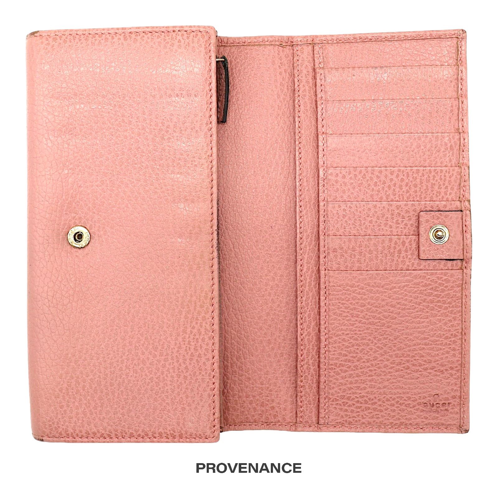 Gucci 🔴 Gucci "Made in Italy" Long Wallet - Powder Pink Leather Size ONE SIZE - 7 Thumbnail