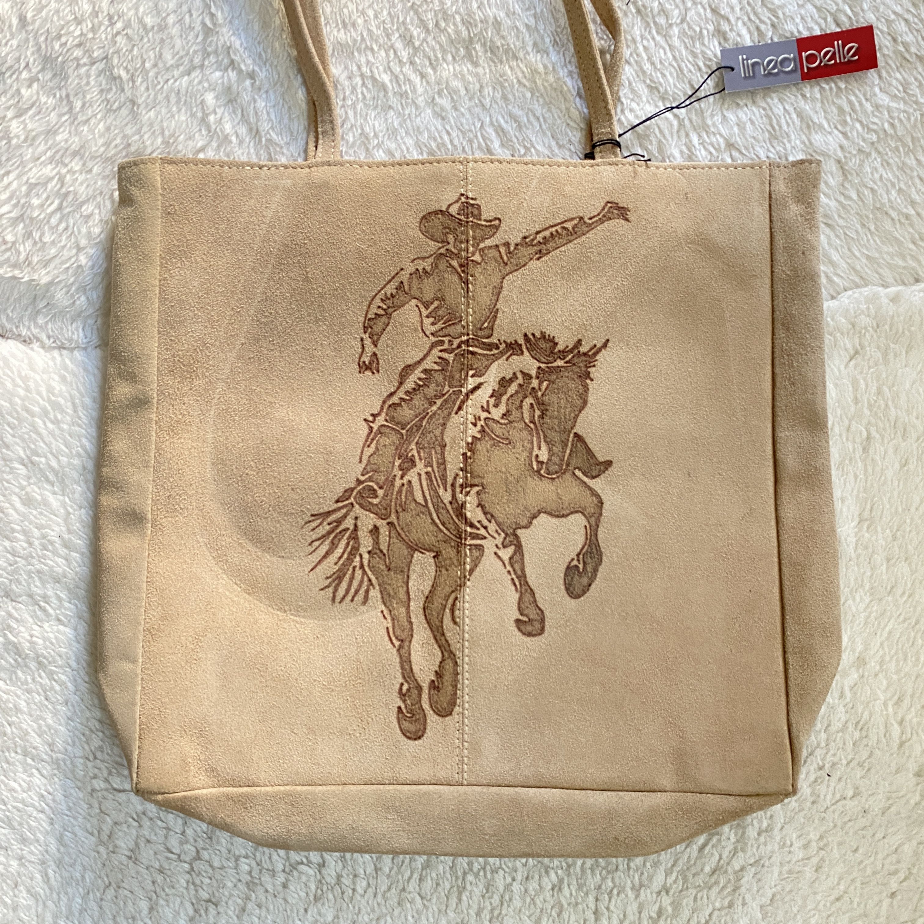 Other Hand-Burned Suede Tote Bag – One-of-One Custom Design Size ONE SIZE - 3 Thumbnail