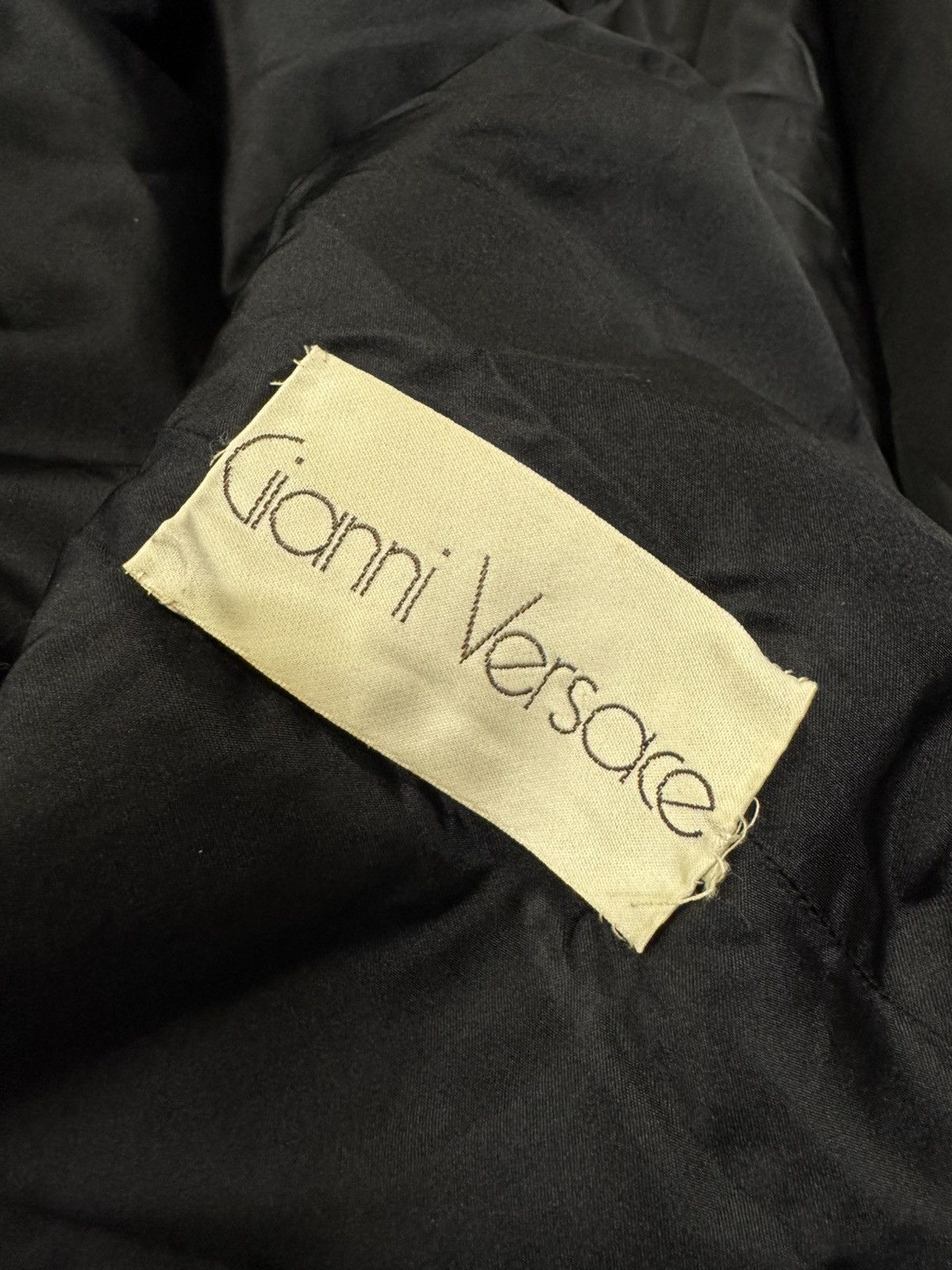 Versace × Vintage 1980s Gianni Versace Black Astrakhan Fur Long Jacket Size US S / EU 44-46 / 1 - 10 Thumbnail