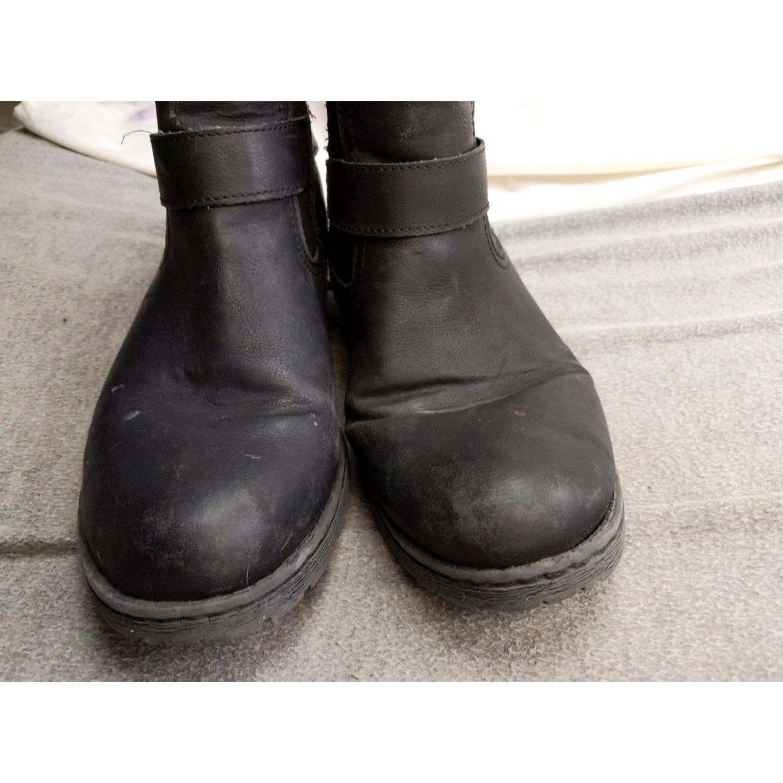 Vintage B.o.c Boots Womens Size 8 Black Synthetic Ankle Biker Zip Buckle Lined Booties Size US 8 / IT 38 - 3 Thumbnail