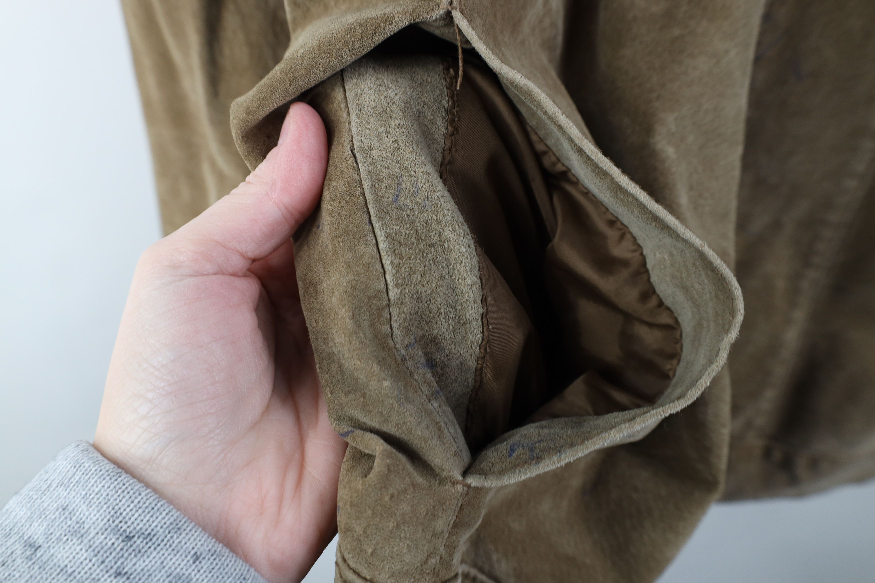Vintage Vintage 90s Streetwear Babydoll Suede Leather Hooded Jacket Size XL / US 12-14 / IT 48-50 - 8 Thumbnail