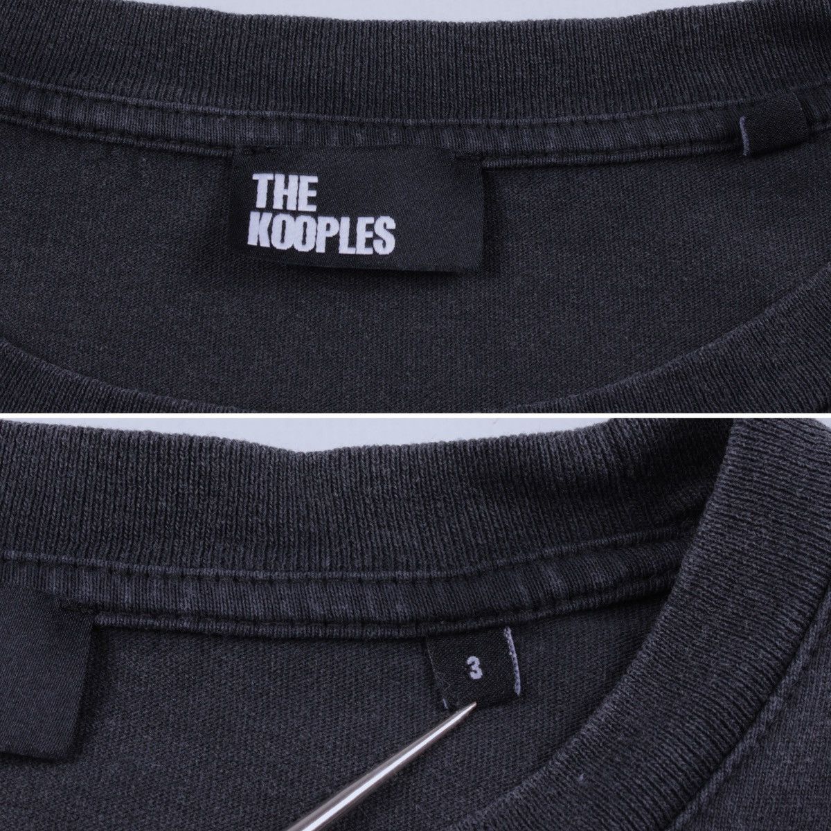 The Kooples The KOOPLES Garment Dyed Washed Gray/Black T-Shirt Size M / US 6-8 / IT 42-44 - 17 Thumbnail
