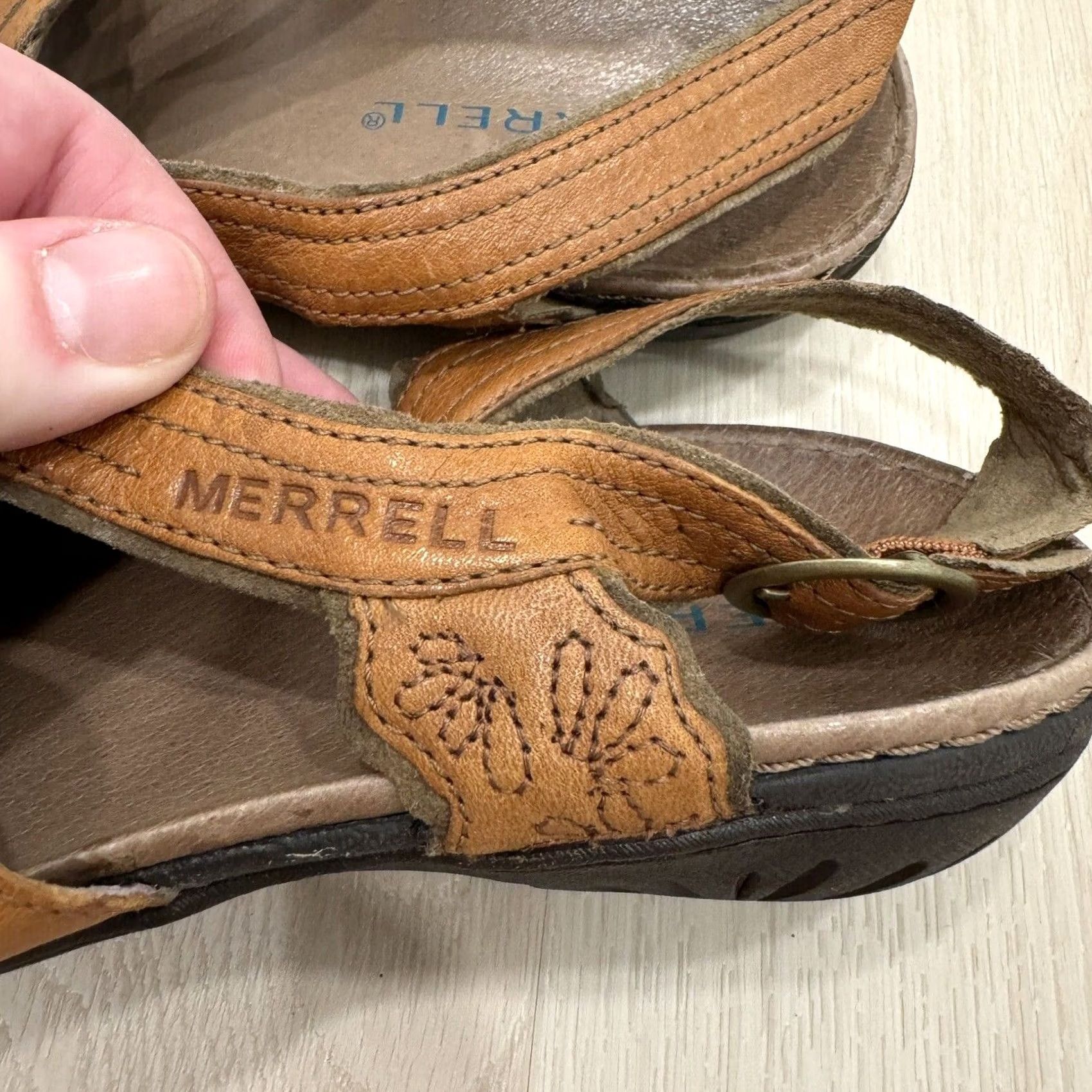 Merrell Merrell Sandals Leather Cross-Strap Slingback Women Brown 6 US Size US 6 / IT 36 - 5 Thumbnail