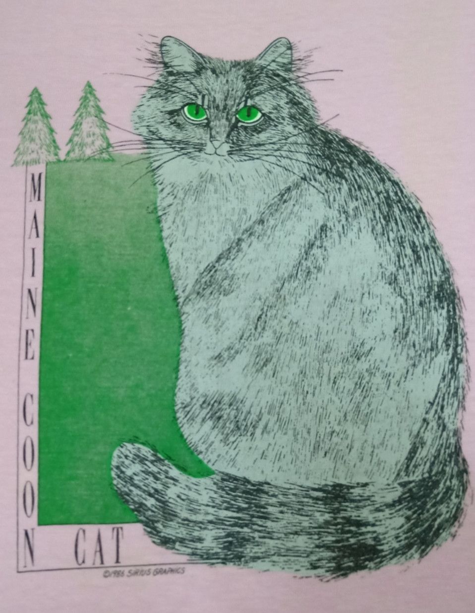 Habitat × Vintage Vintage 80s Maine Coon Cat T-shirt Size US L / EU 52-54 / 3 - 5 Thumbnail