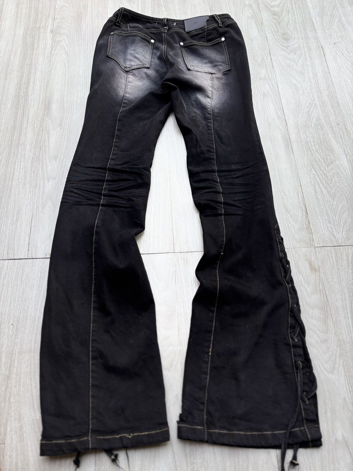 Japanese Brand YUSE lace up flare jeans Size US 26 / EU 42 - 6 Thumbnail