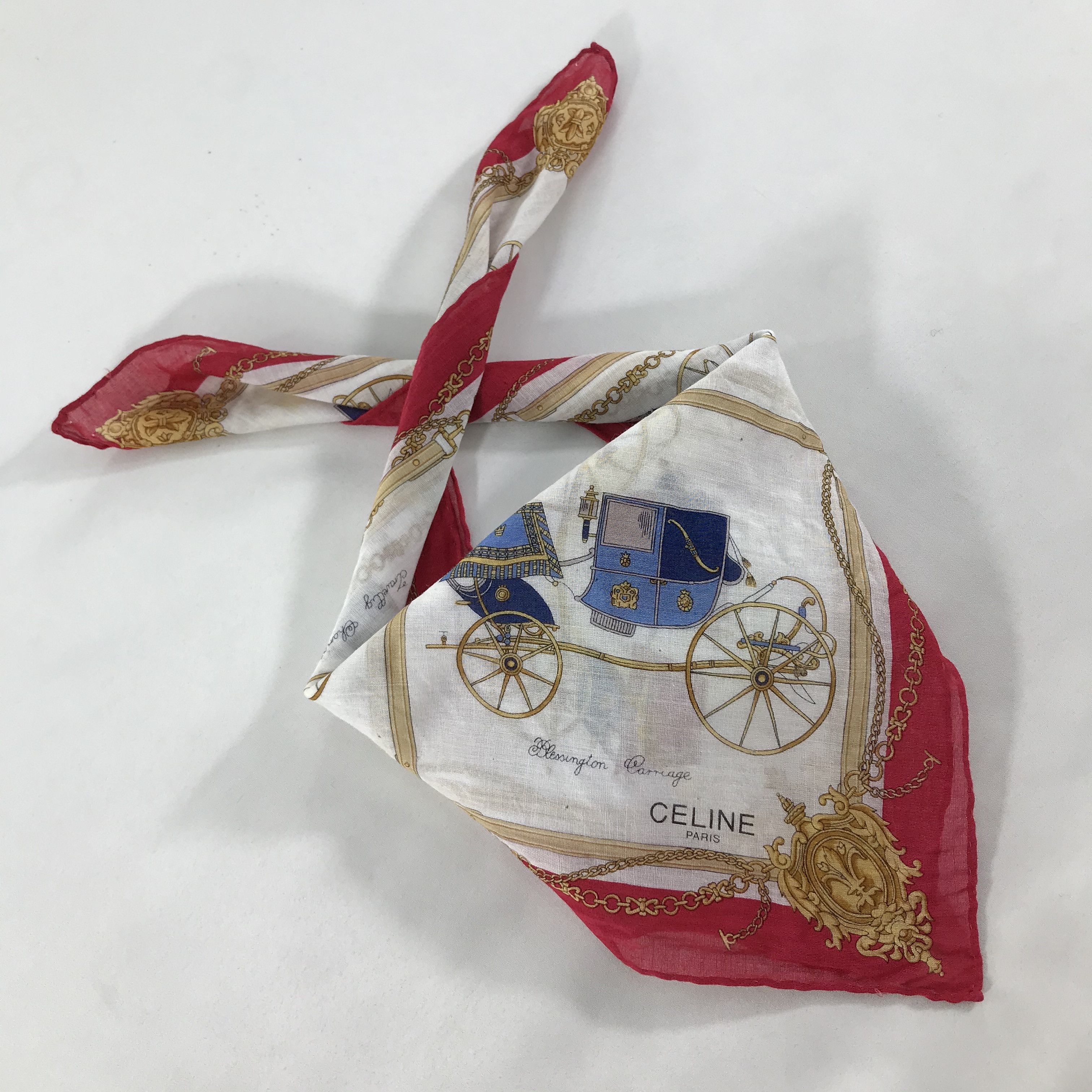 Celine × Vintage Celine Bandana / Handkerchief / Neckerchief - S1881 Size ONE SIZE - 8 Thumbnail