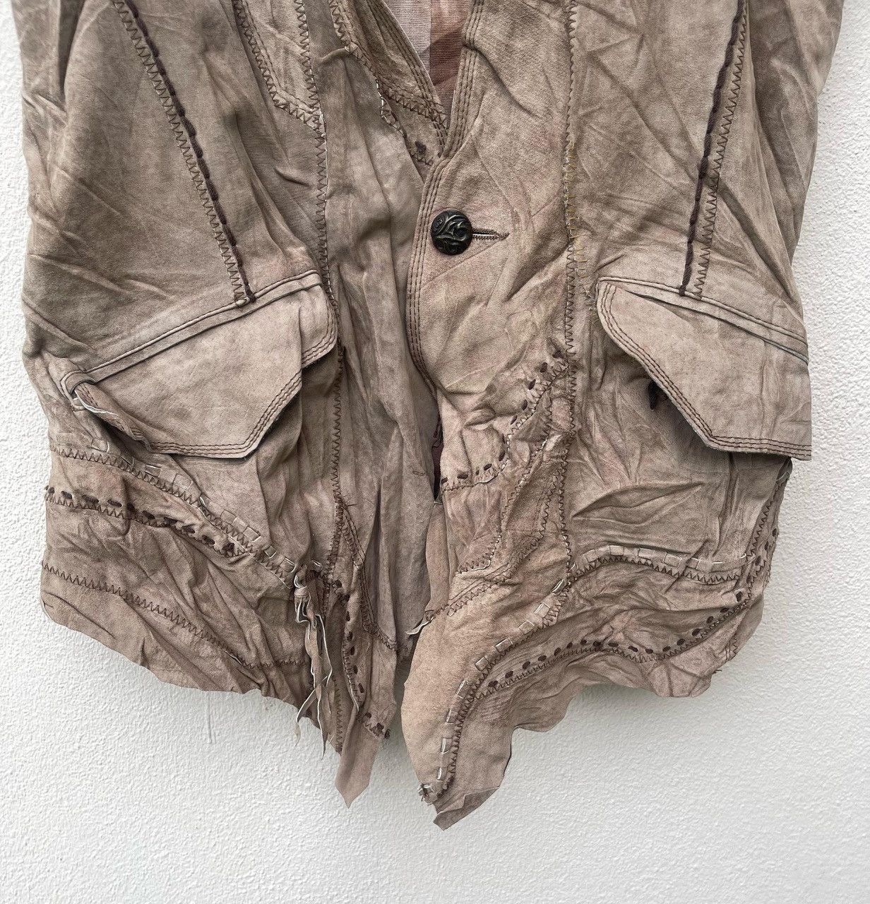 If Six Was Nine × Japanese Brand × Le Grande Bleu (L.G.B.) GOA Deconstructed Suede Leather Jacket Size US M / EU 48-50 / 2 - 5 Thumbnail
