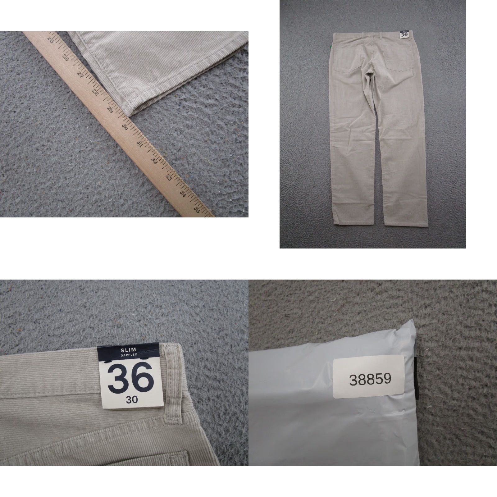 Gap Gap 1969 Mens Pants Corduroy Slim Straight Beige 36x30 Chino New NWT Vintage No N/A Size US 36 / EU 52 - 9 Thumbnail