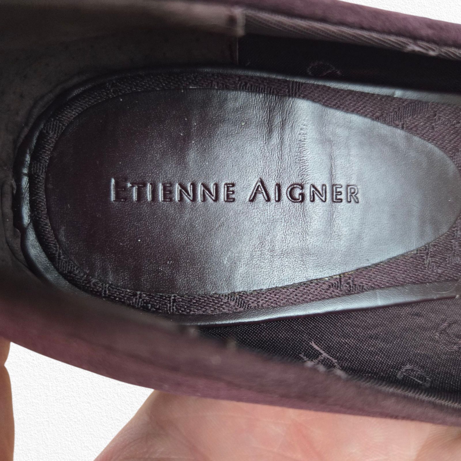 Etienne Aigner Y2K Purple Suede Leather Round Toe Block Heels Size 9.5 Size US 9.5 / IT 39.5 - 6 Thumbnail