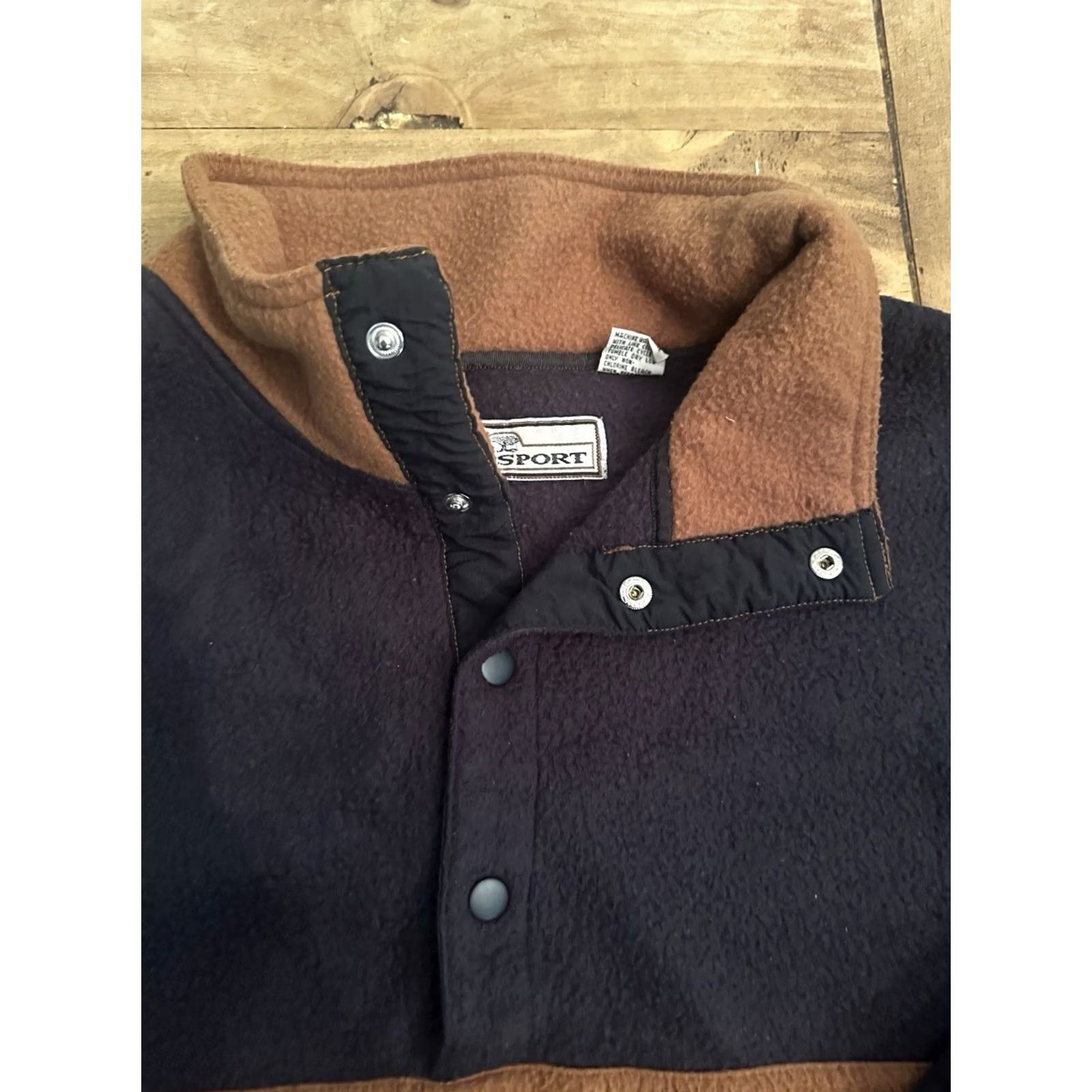 Vintage VINTAGE M.E. Sport Pullover Sweatshirt Men XL Brown Purple Check 1/4 Zip Fleece Hiking Size US XL / EU 56 / 4 - 3 Thumbnail