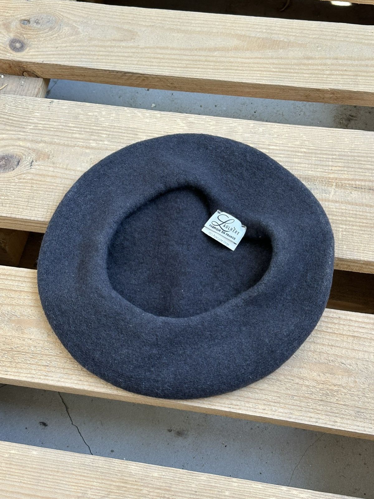 Designer Pierre Laulhere Made in France Wool Grey Beret Unisex Hat Size ONE SIZE - 4 Thumbnail