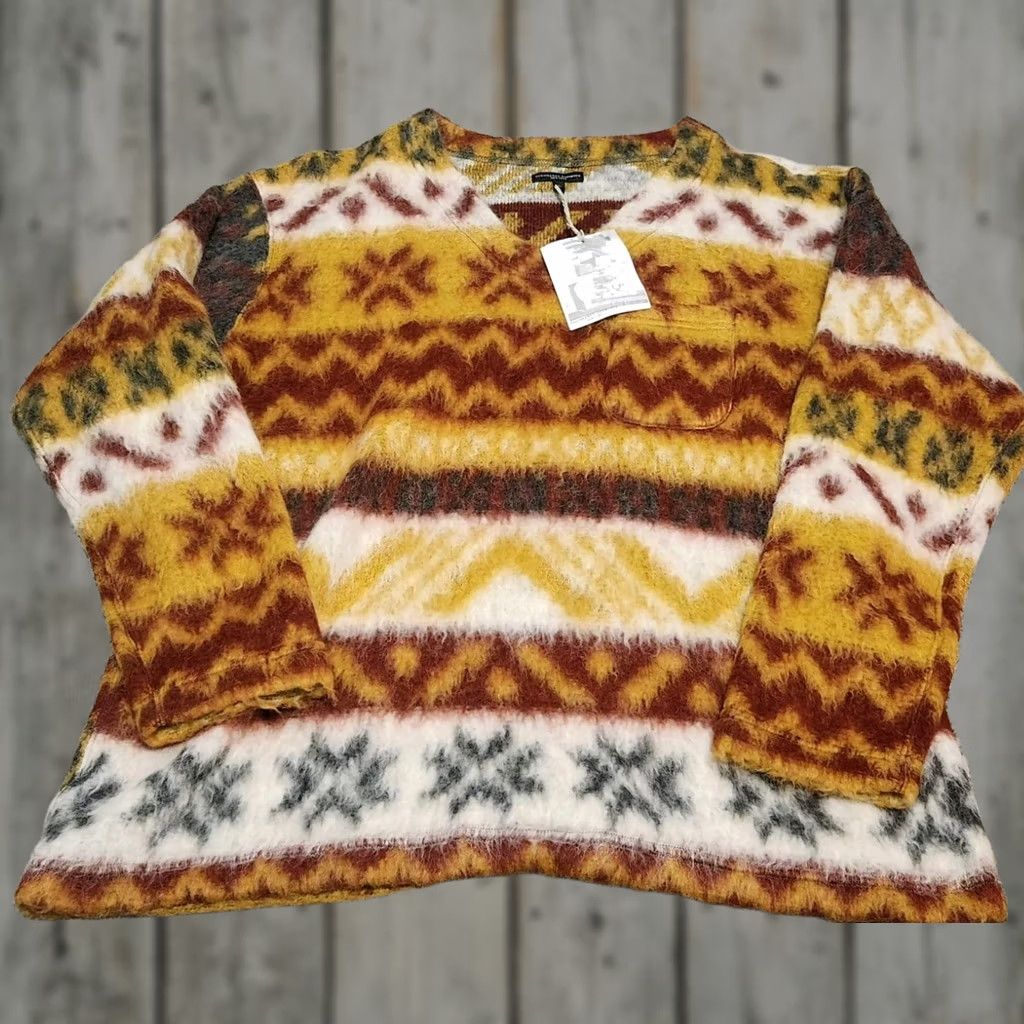 Engineered Garments Engineered Garments V Neck Popover Sweatshirt Hoodie Mohair Multicolor Fair Isle Large NWT Men L Size US L / EU 52-54 / 3 - 1 Thumbnail