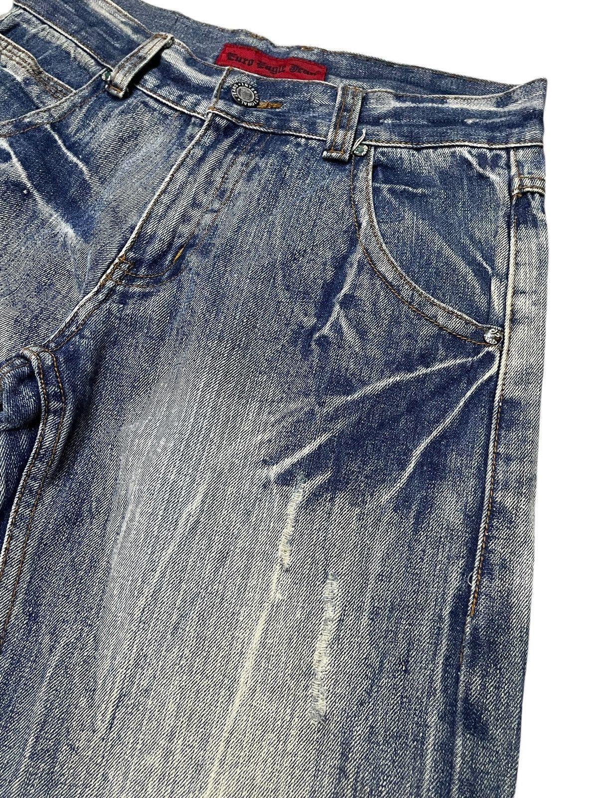In The Attic × Japanese Brand × semanticdesign Euro Eagle Jeans Studded Claw Mark Distressed Loose Jeans Size US 30 / EU 46 - 11 Thumbnail