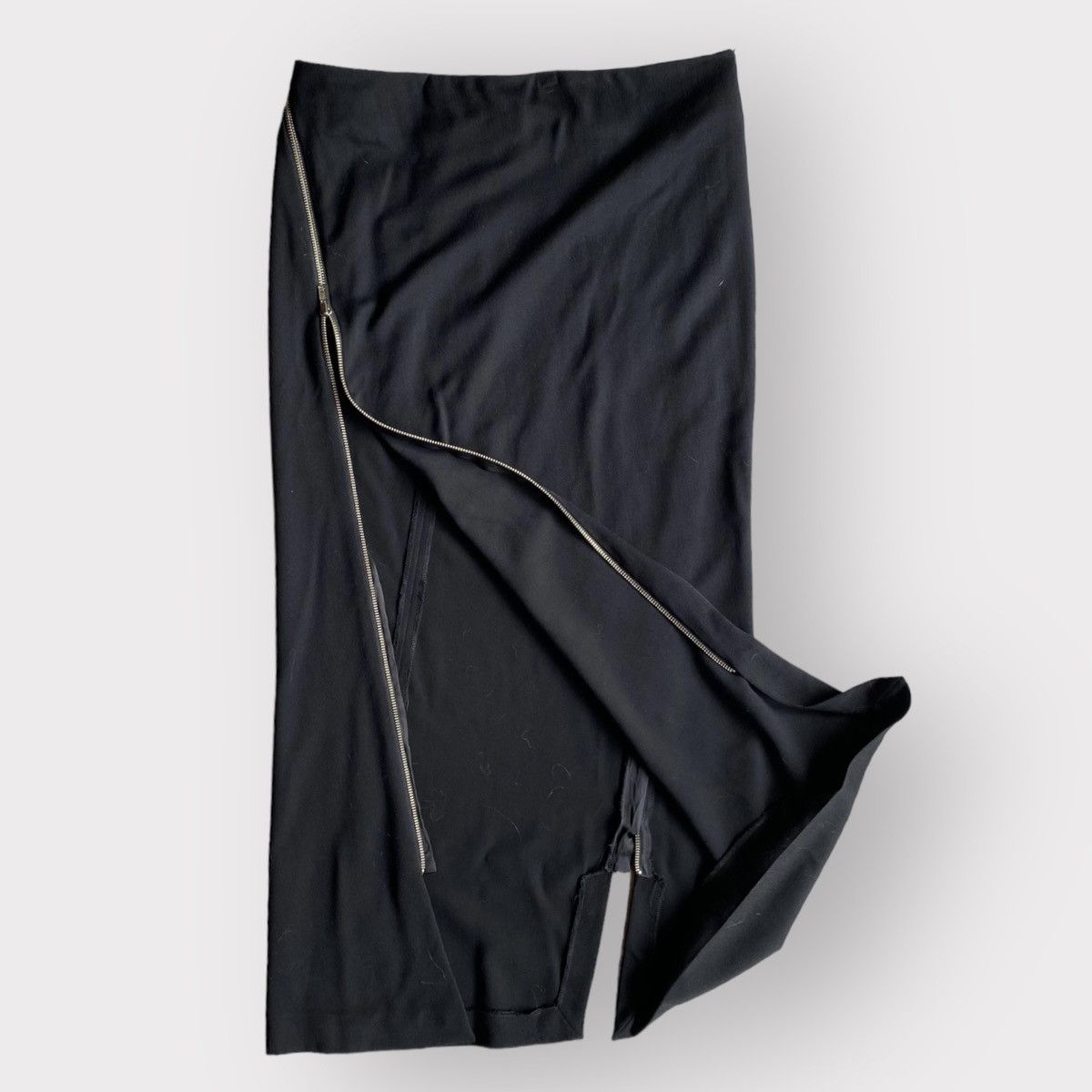 Ann Demeulemeester Diagonal Double Zip Wool Skirt Size 28" / US 6 / IT 42 - 1 Thumbnail