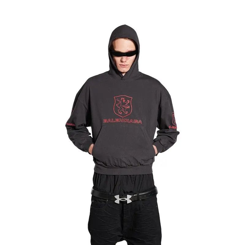 Balenciaga o1s1wg110426 Lion Club Lined Hoodie Regular Fit in Black Size US XL / EU 56 / 4 - 5 Thumbnail