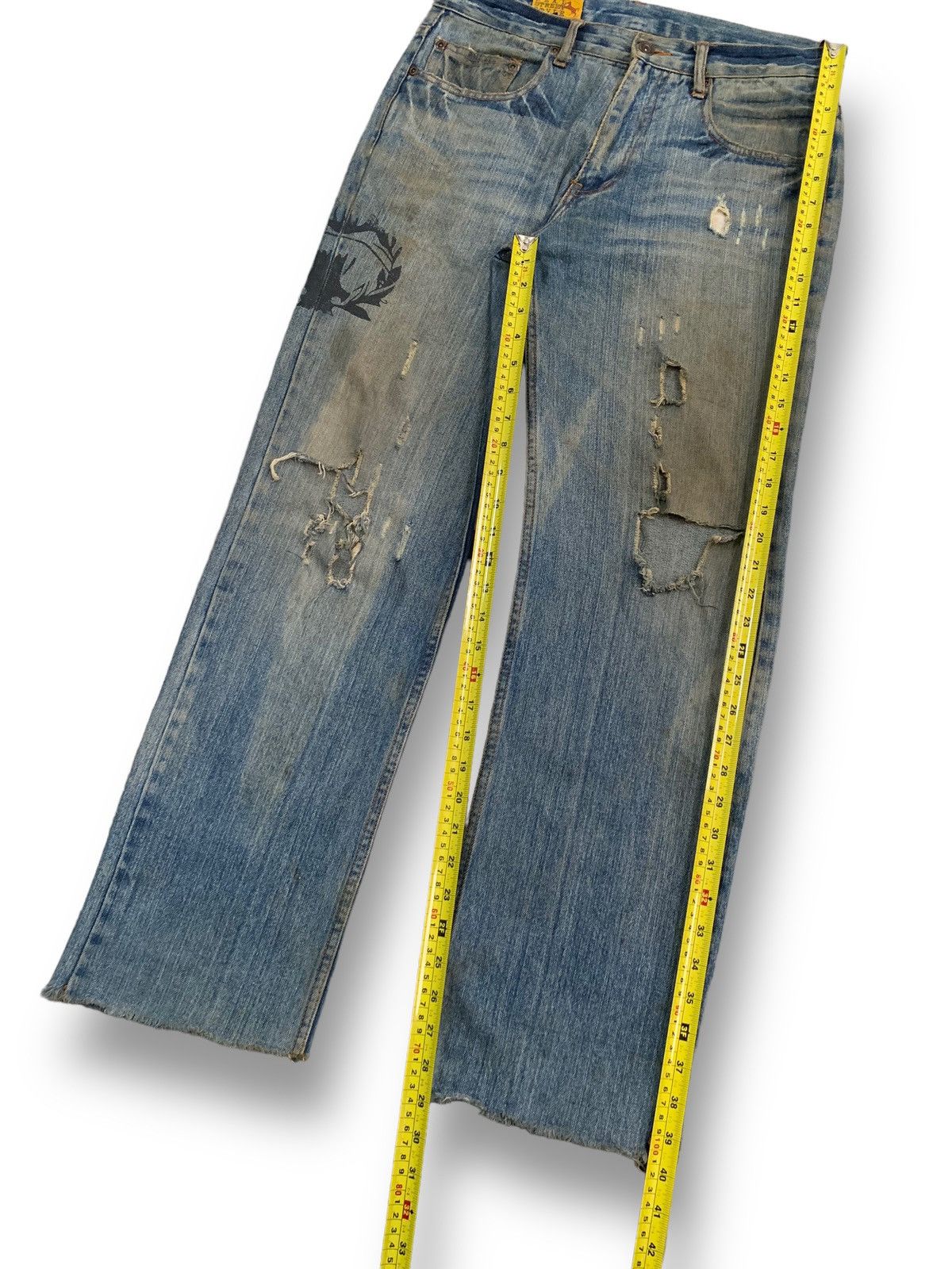 Ed Hardy Vintage Japanese Brand Mud Wash Distressed Grunge Jeans Size US 32 / EU 48 - 17 Thumbnail