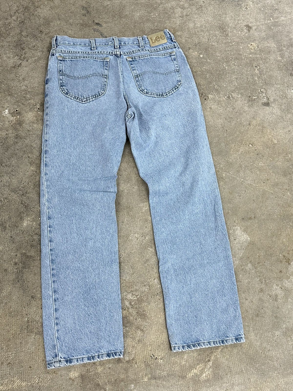 Lee × Vintage Vintage 90s Lee Blue Denim Button Fly Jeans ~READ Size US 32 / EU 48 - 11 Thumbnail