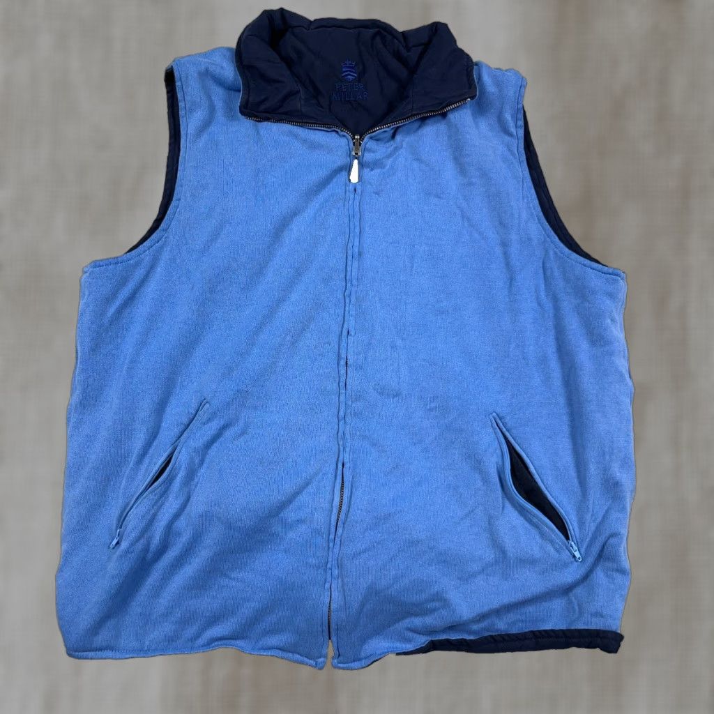 Peter Millar Peter Millar Puffer Vest Mens XL Blue Diamond Quilted Reversible Jacket Mylan Classic VINTAGE? Size US XXL / EU 58 / 5 - 1 Thumbnail