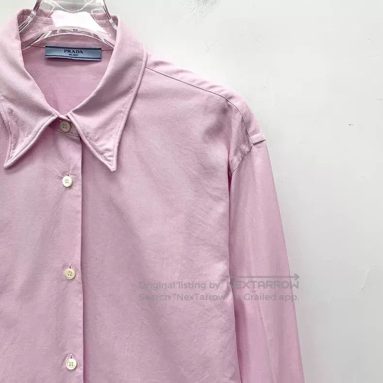 Prada Prada 24 styles of pink lapel twisted long-sleeved shirts Size XS / US 0-2 / IT 36-38 - 3 Thumbnail