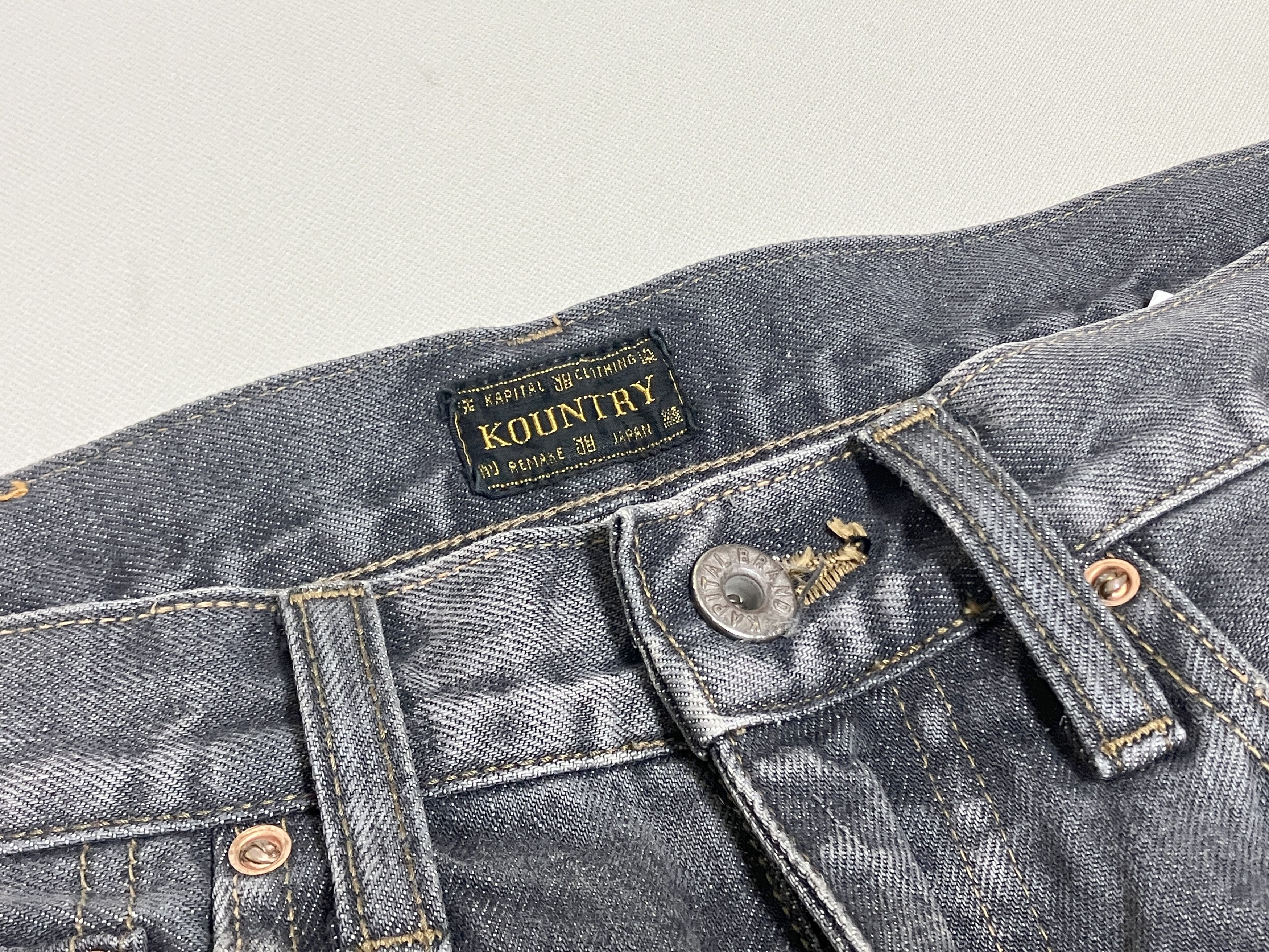 KAPITAL 14oz denim shorts short pants bone Skeleton black 36