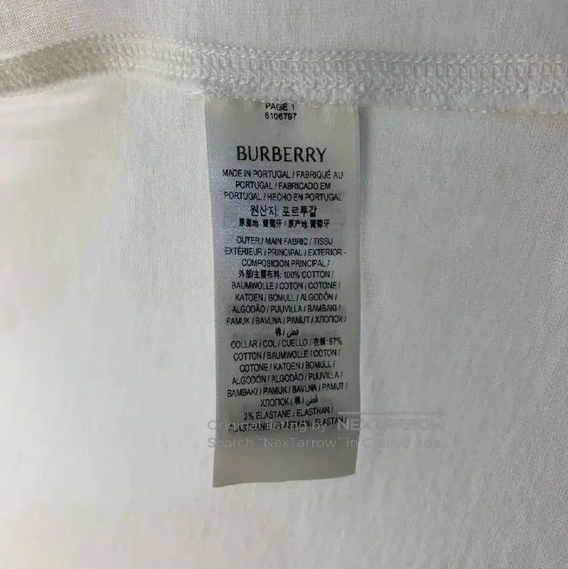 Burberry Burberry White Cotton Men's T-shirt XL. Size US XL / EU 56 / 4 - 7 Thumbnail