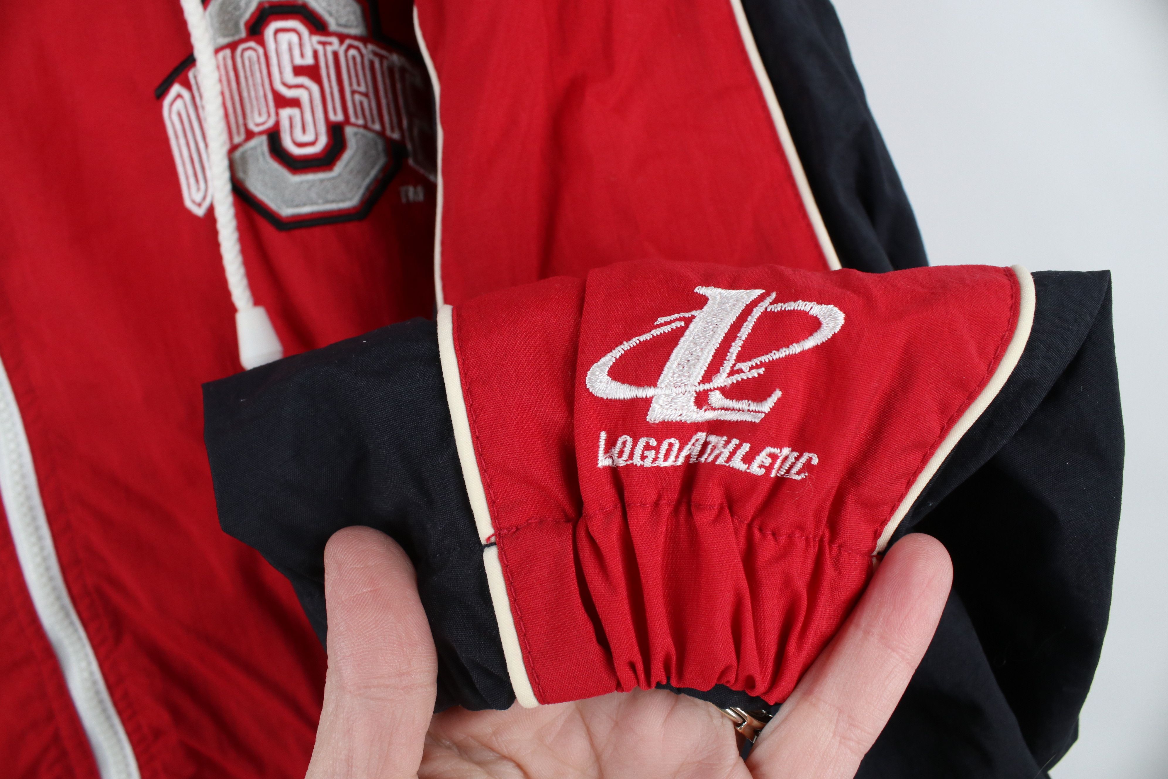 Vintage Vintage 90s Ohio State University Hooded Windbreaker Jacket Size US XL / EU 56 / 4 - 4 Thumbnail