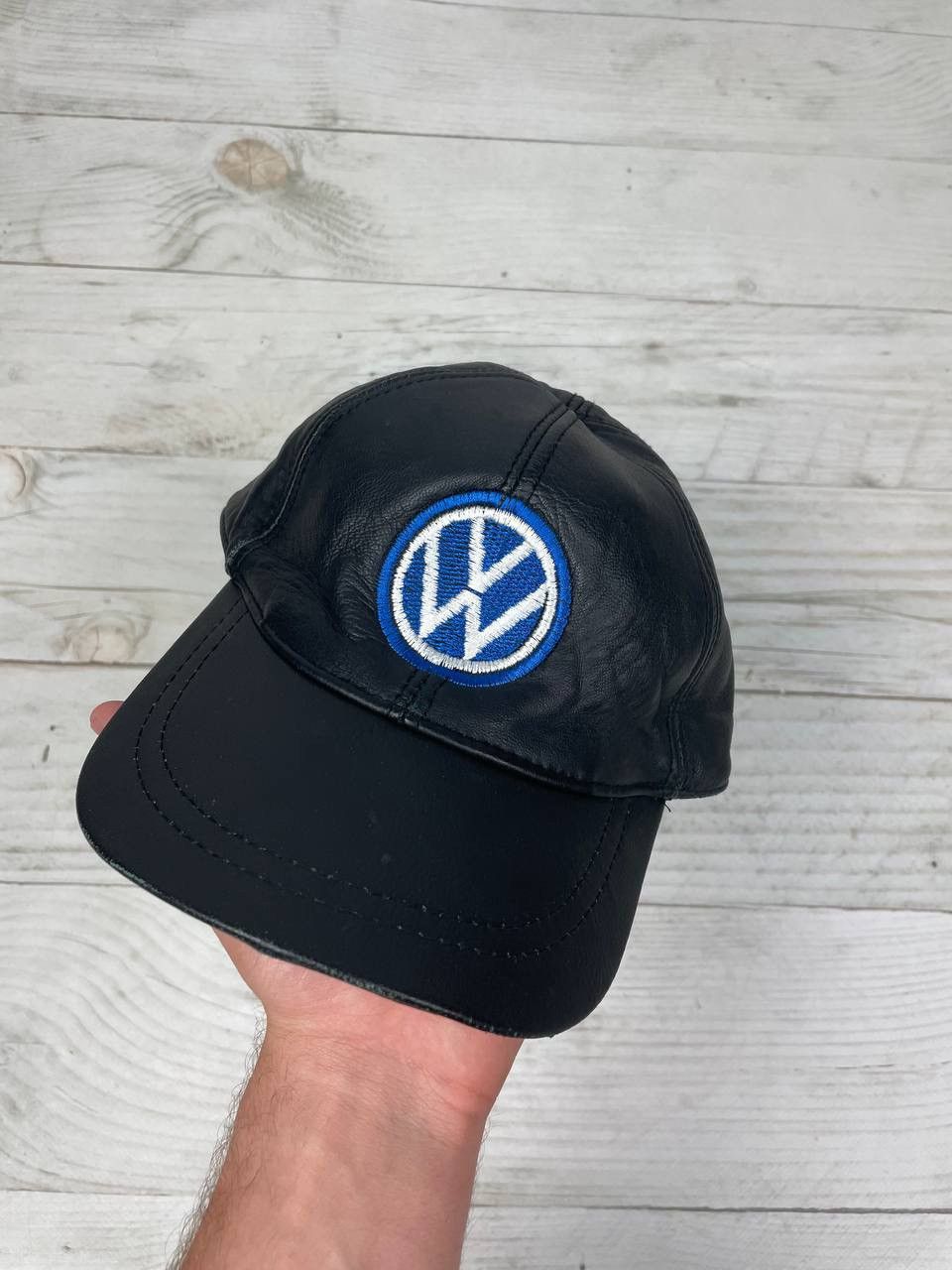 Formula 1 Vintage Volkswagen Leather Cap Hat 90s Racing Size ONE SIZE - 2 Thumbnail