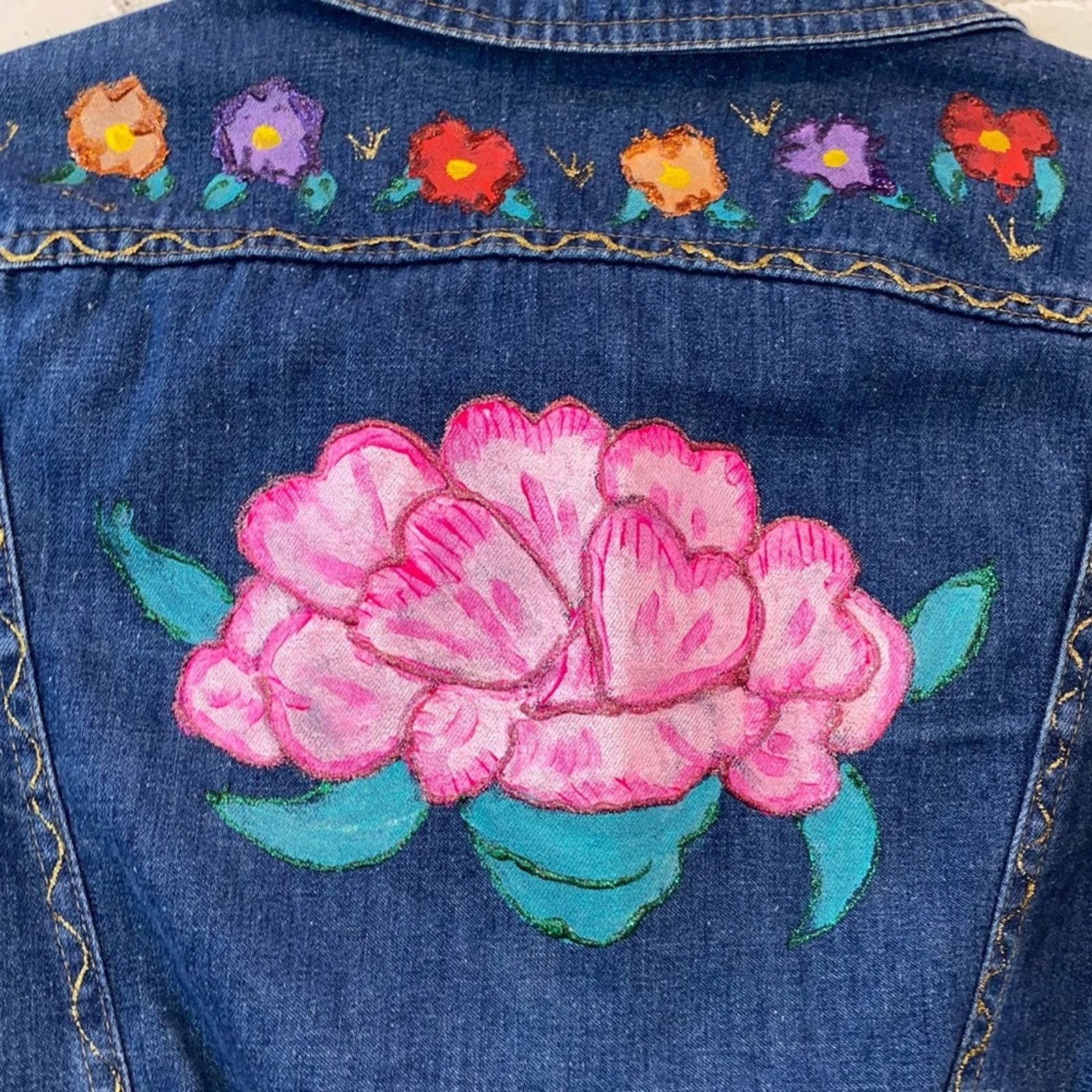 Levi's Levi’s Astericks VTG Denim Button Down Jacket with Flowers Size S / US 4 / IT 40 - 4 Thumbnail
