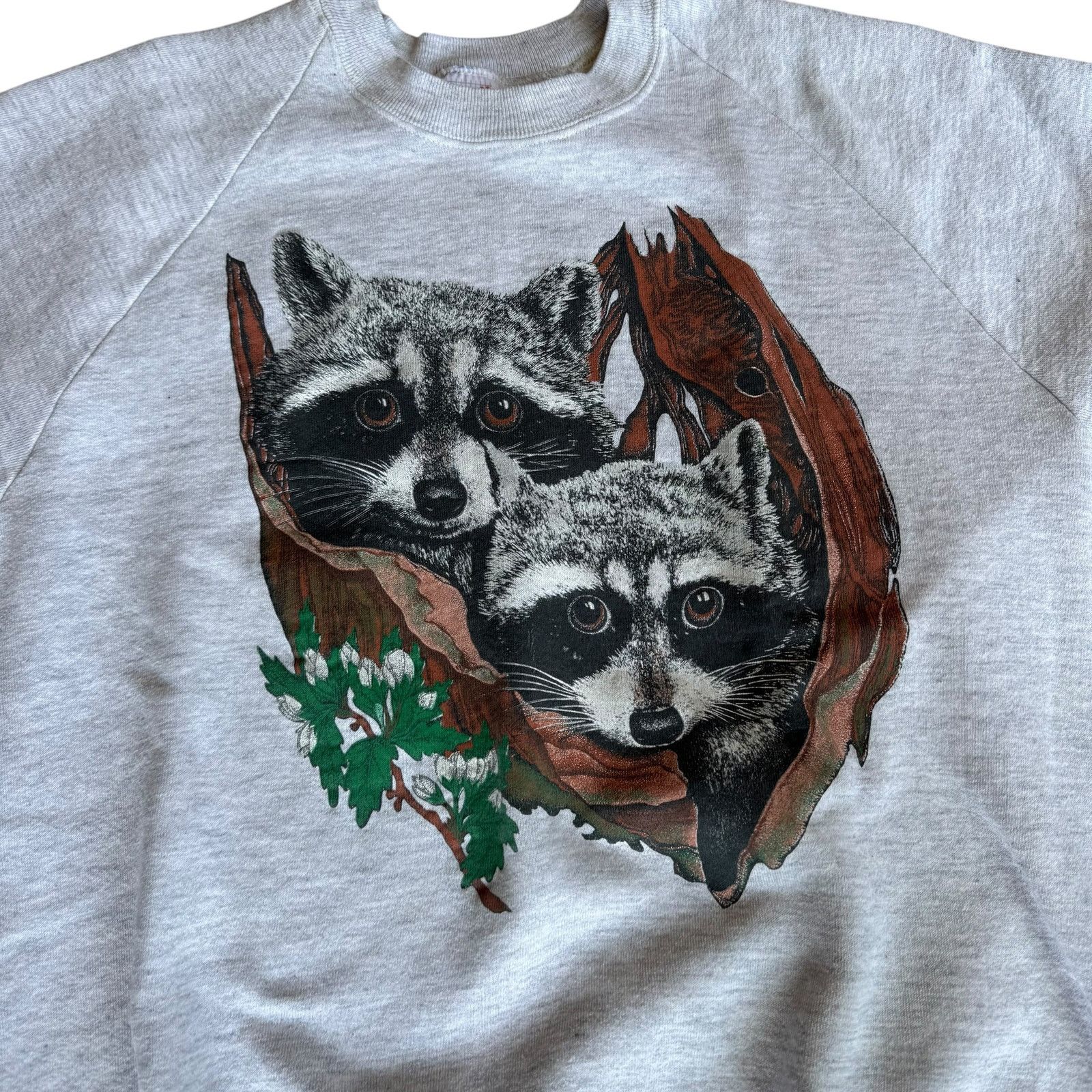 Jerzees Vintage 90s Raccoon Sweater Animal Print Womens Medium Size M / US 6-8 / IT 42-44 - 3 Thumbnail