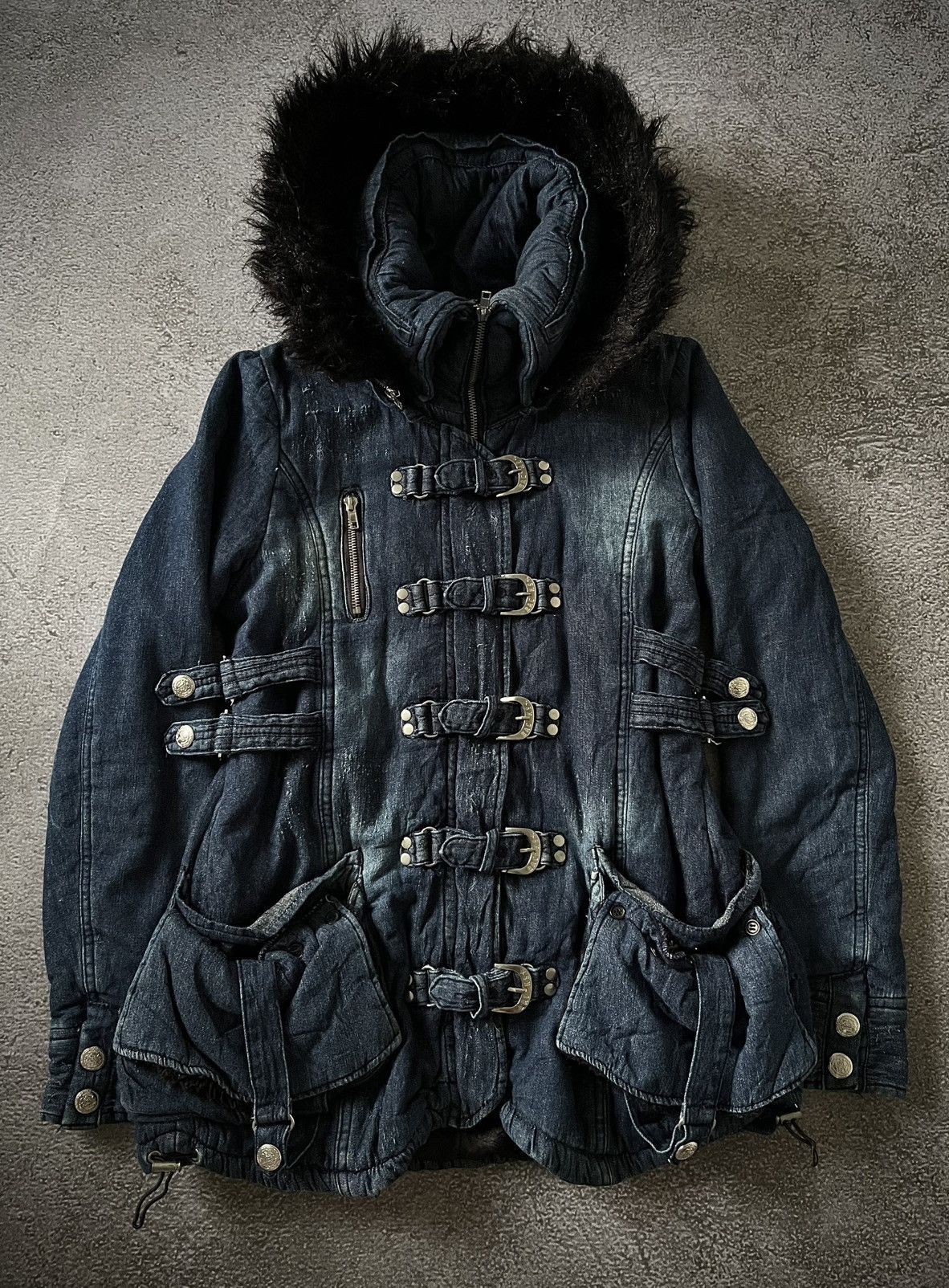 Japanese Brand 2000s BACKS FUR HOOD GOTHIC BONDAGE SEDITIONARIES PUNK STYLE Size US M / EU 48-50 / 2 - 1 Thumbnail