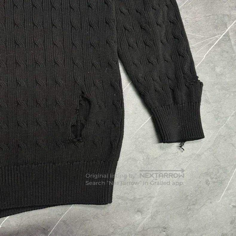 Balenciaga Balenciaga Wheat Embroidered Big Ripped Hole Knit Sweater Size US L / EU 52-54 / 3 - 3 Thumbnail