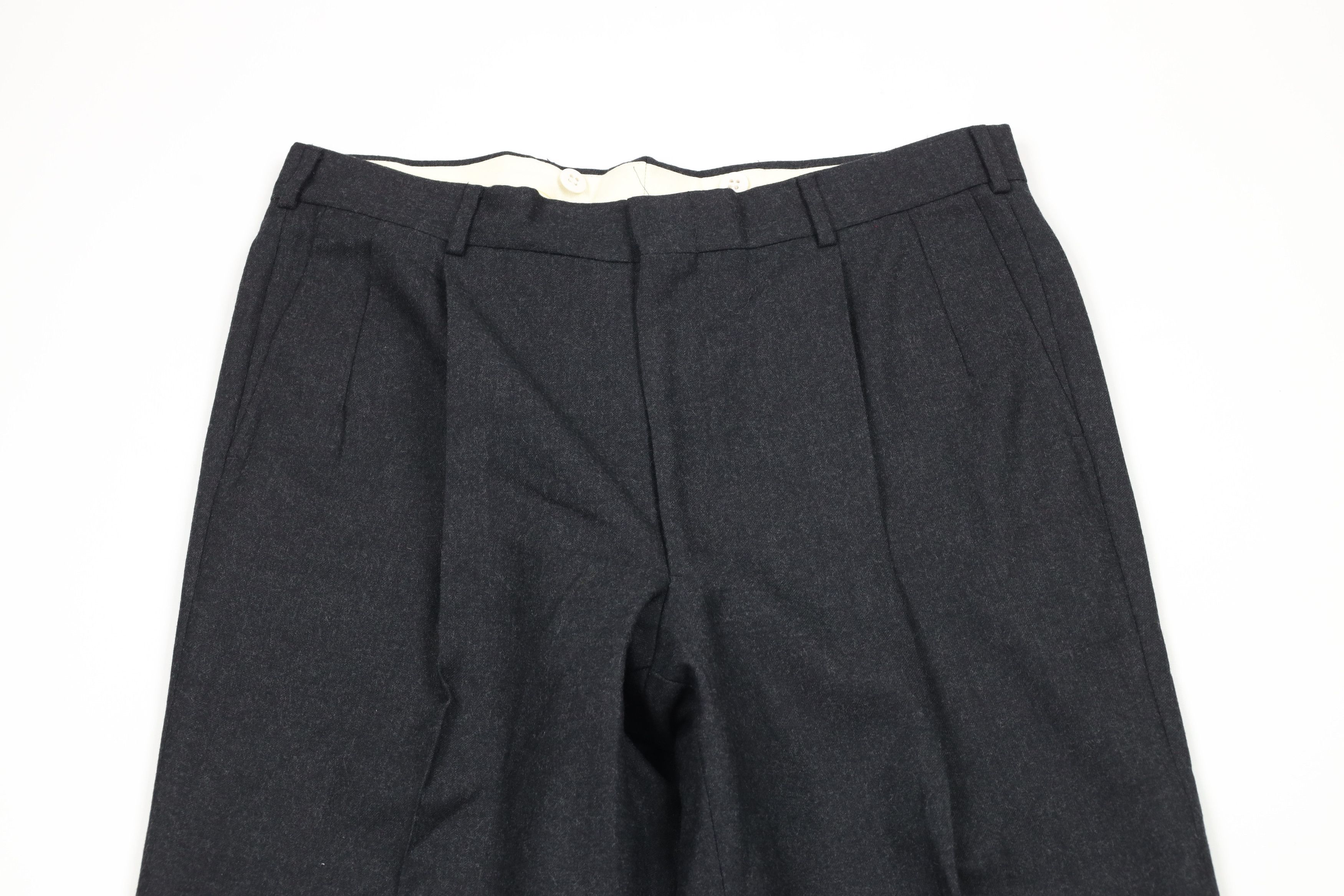 Vintage Vintage 90s Streetwear Wool Wide Leg Pants Charcoal Gray Size US 36 / EU 52 - 2 Thumbnail