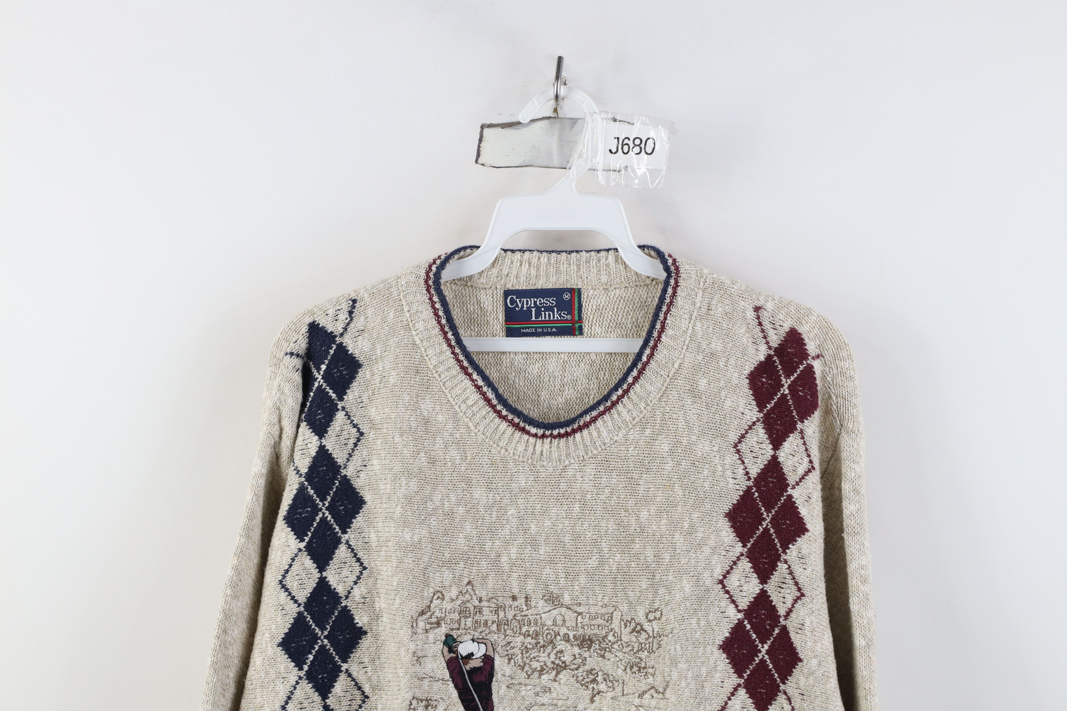 Vintage Vintage 90s Streetwear Golf Knit Crewneck Sweater USA Size US M / EU 48-50 / 2 - 2 Thumbnail