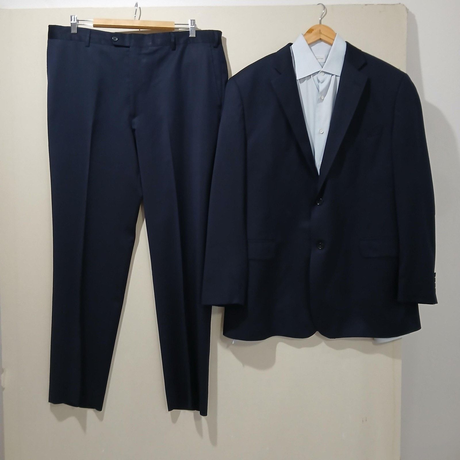 Ermenegildo Zegna Ermenegildo Zegna Cloth Suit Mens 46 Long 38x32 Navy Blue Size 46L - 23 Thumbnail