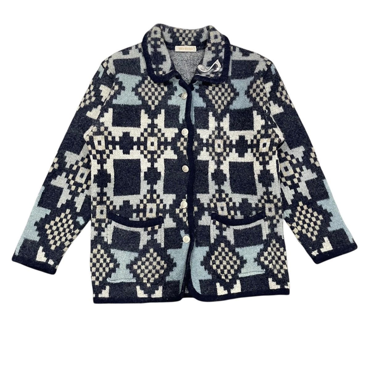 Native Vintage Vino Rouge Aztec Design Native Wool Button Jackets Size M / US 6-8 / IT 42-44 - 1 Thumbnail