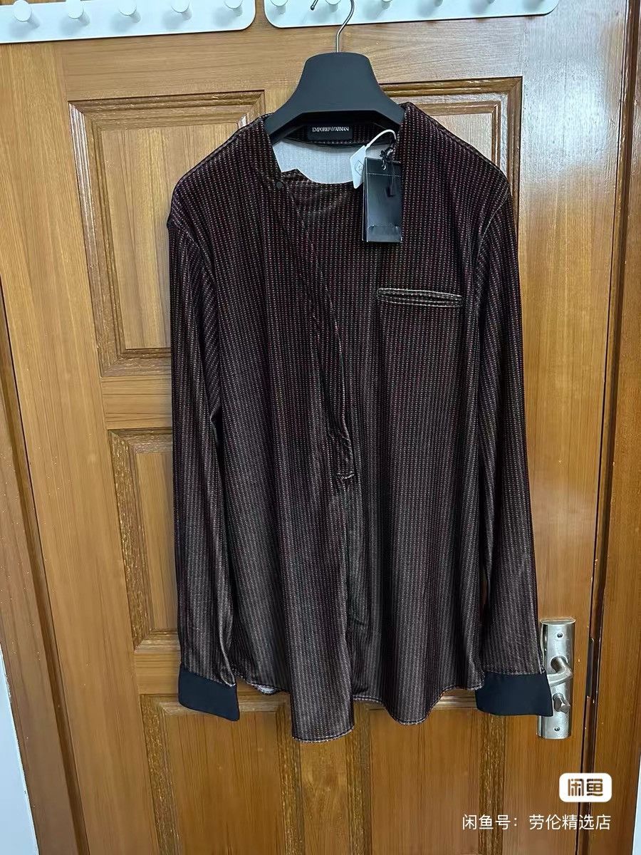 Emporio Armani EMPORIO ARMANI velvet silk shirt Size US M / EU 48-50 / 2 - 2 Thumbnail
