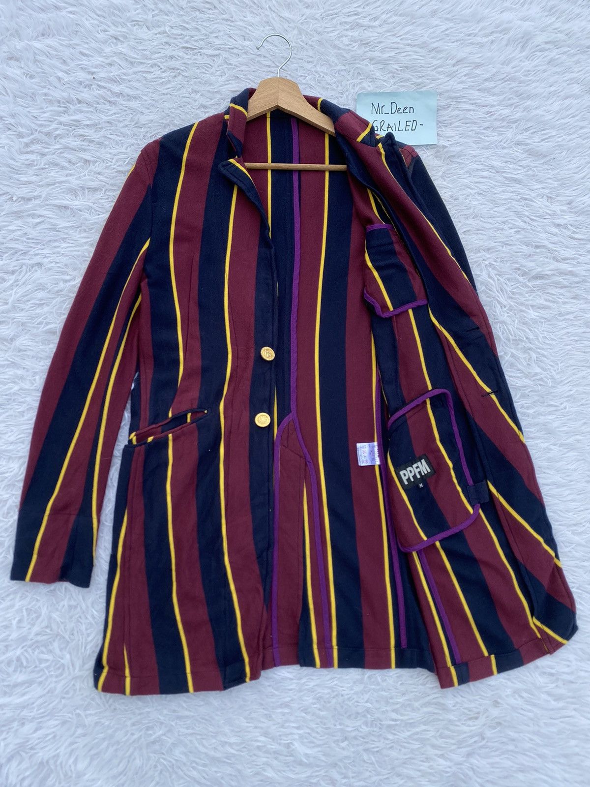 PPFM Rare Vintage PPFM Stripes Long Jacket/ Blazer Size US M / EU 48-50 / 2 - 7 Thumbnail