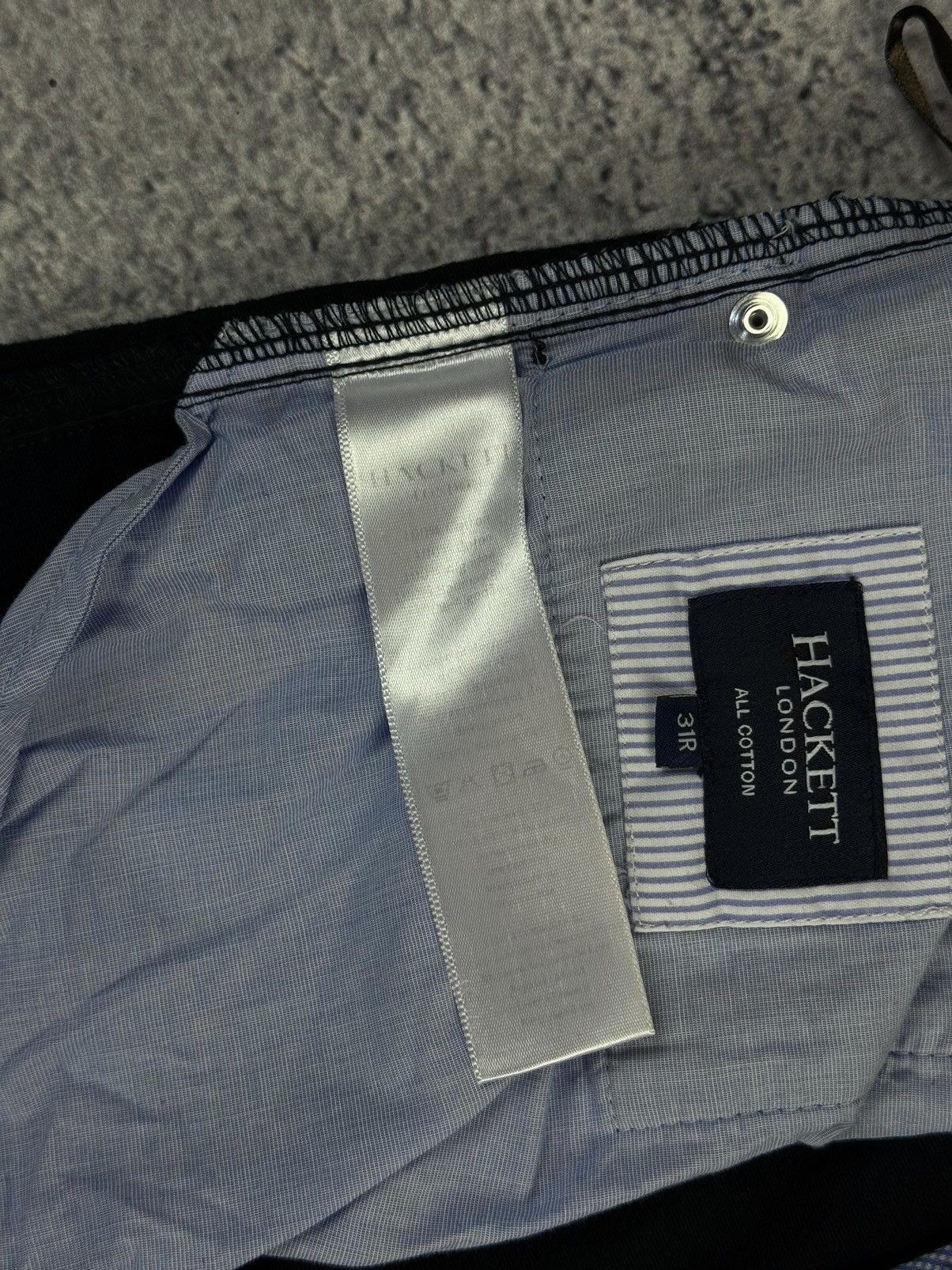 Hackett HACKETT London Velour Cotton Navy Blue Chino Pants Trousers Size US 31 - 22 Thumbnail
