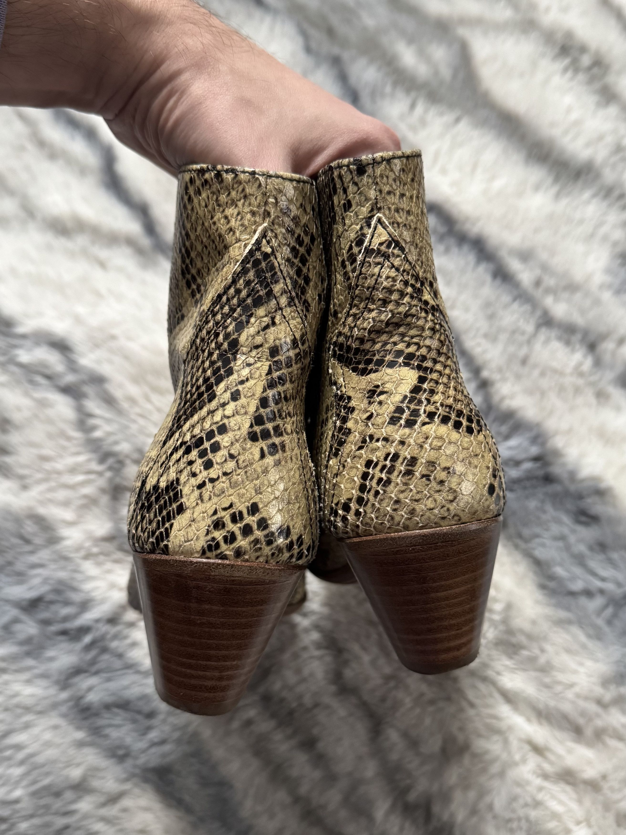 Isabel Marant ISABEL MARANT Dacken Snake Print Leather Cowboy Boots Size US 6 / IT 36 - 8 Thumbnail