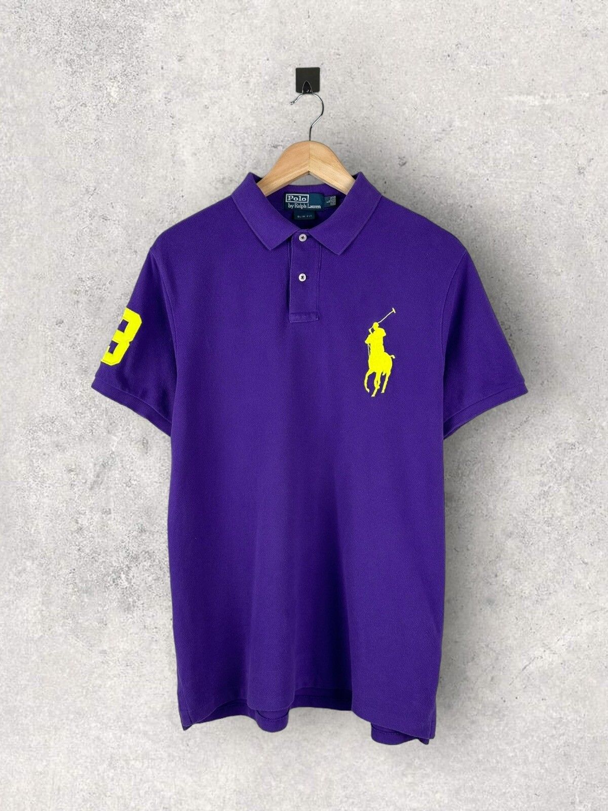 Pre-owned Polo Ralph Lauren X Vintage Y2k Polo Ralph Laurent Big Pony Polo Shirt In Purple