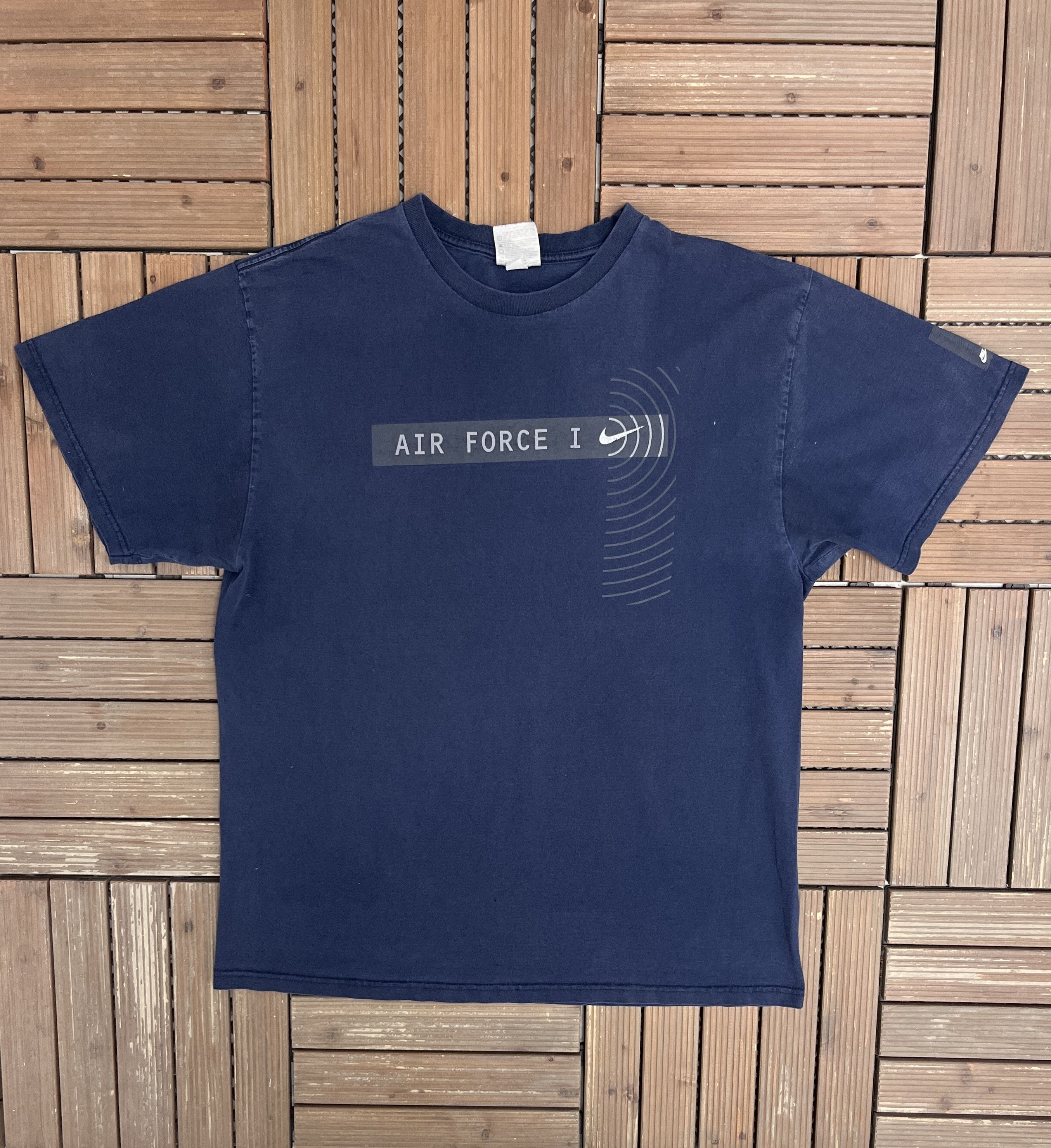 Nike × Vintage Nike Air Force I Vintage Blue T-Shirt Tee Size US L / EU 52-54 / 3 - 1 Thumbnail