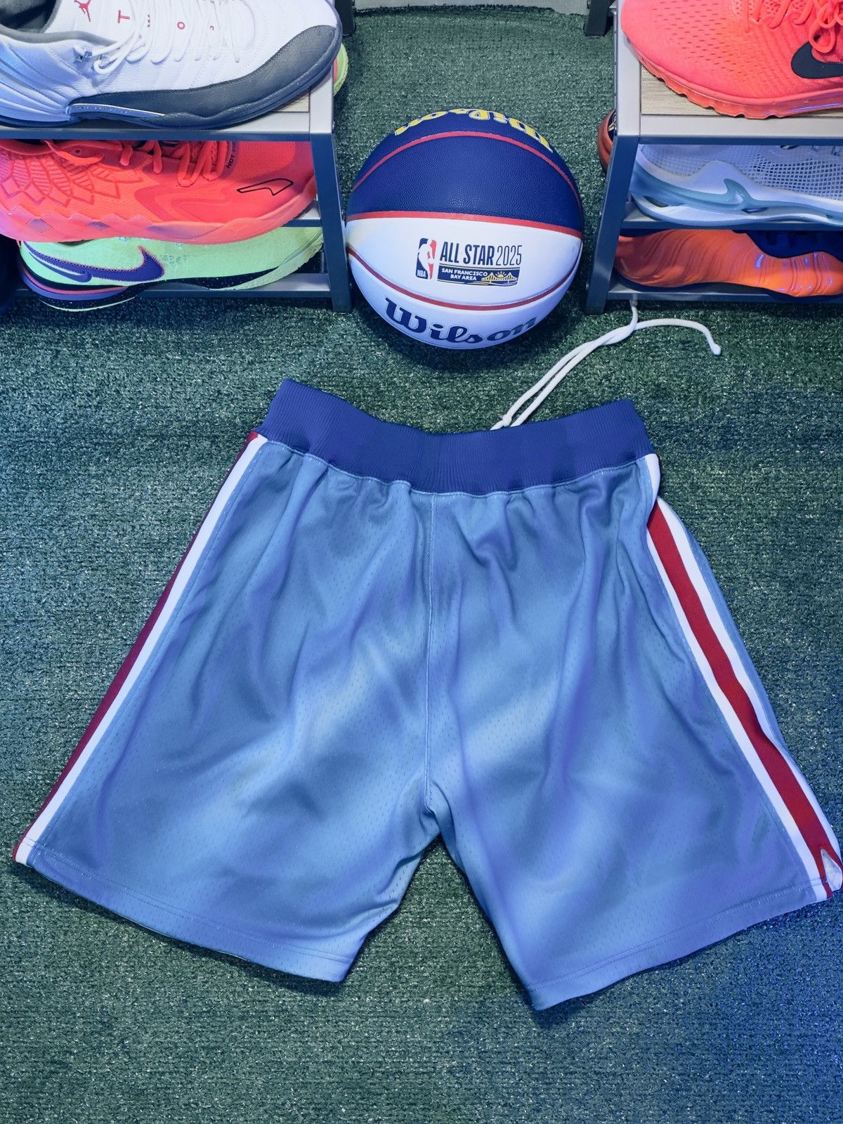 Mitchell & Ness 90-91 Mitchell & Ness New Jersey Nets Authentic Shorts Large Size US 35 - 6 Thumbnail