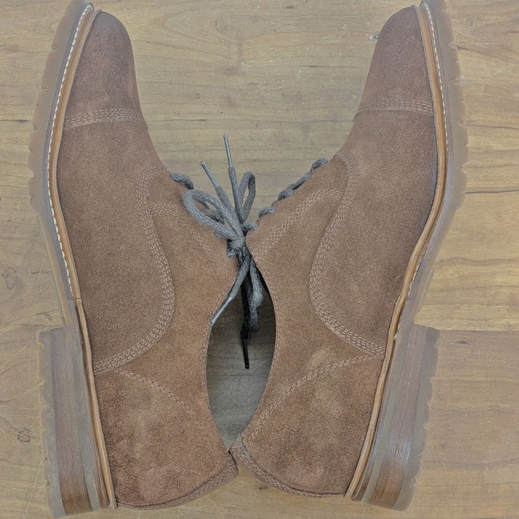 Frye Men's EUC FRYE Lug Sole Suede Captoe Oxford Shoes 10.5D Size US 10.5 / EU 43-44 - 5 Thumbnail