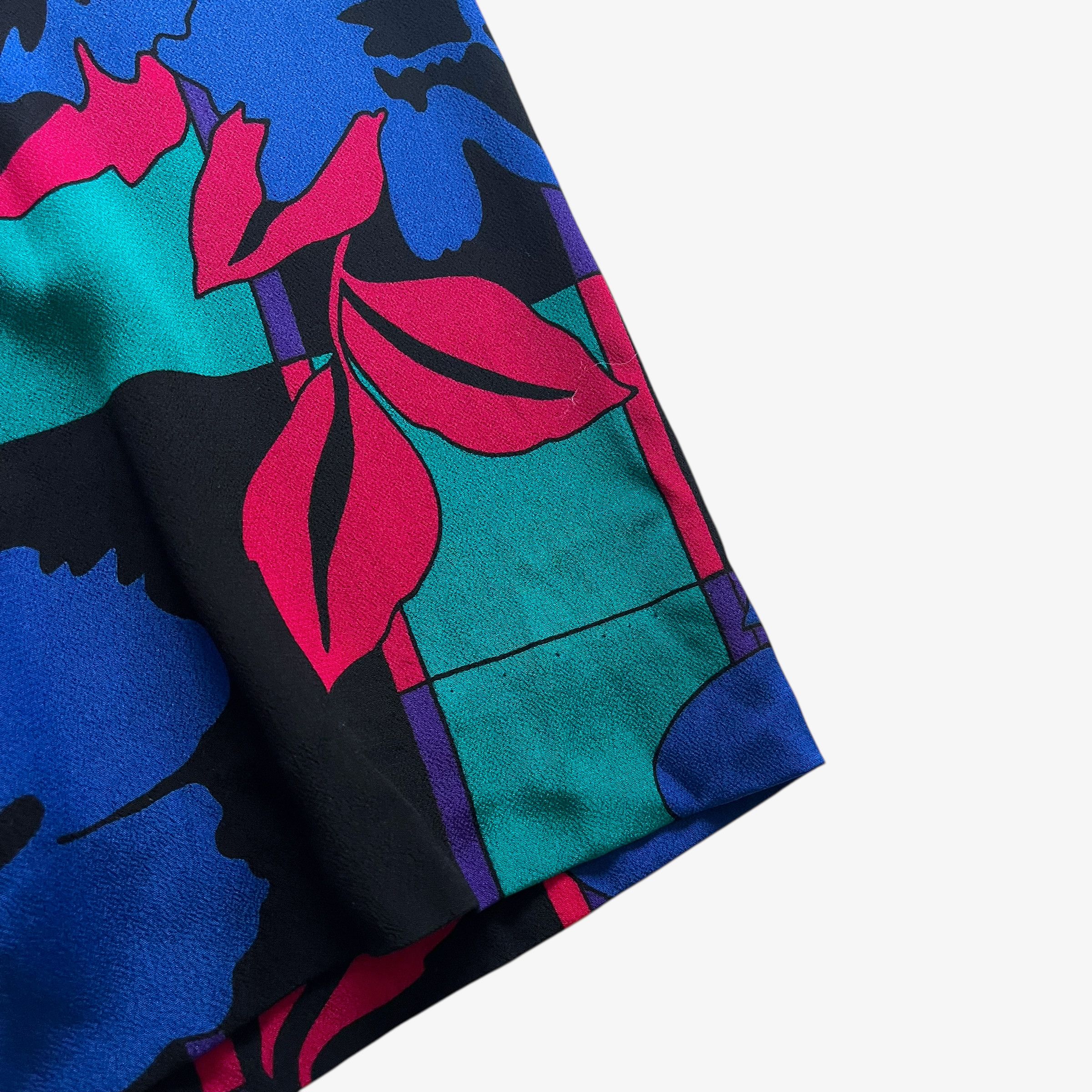 Dior Vintage 80s Women's Christian Dior Abstract Floral Skirt Size 28" / US 6 / IT 42 - 6 Thumbnail