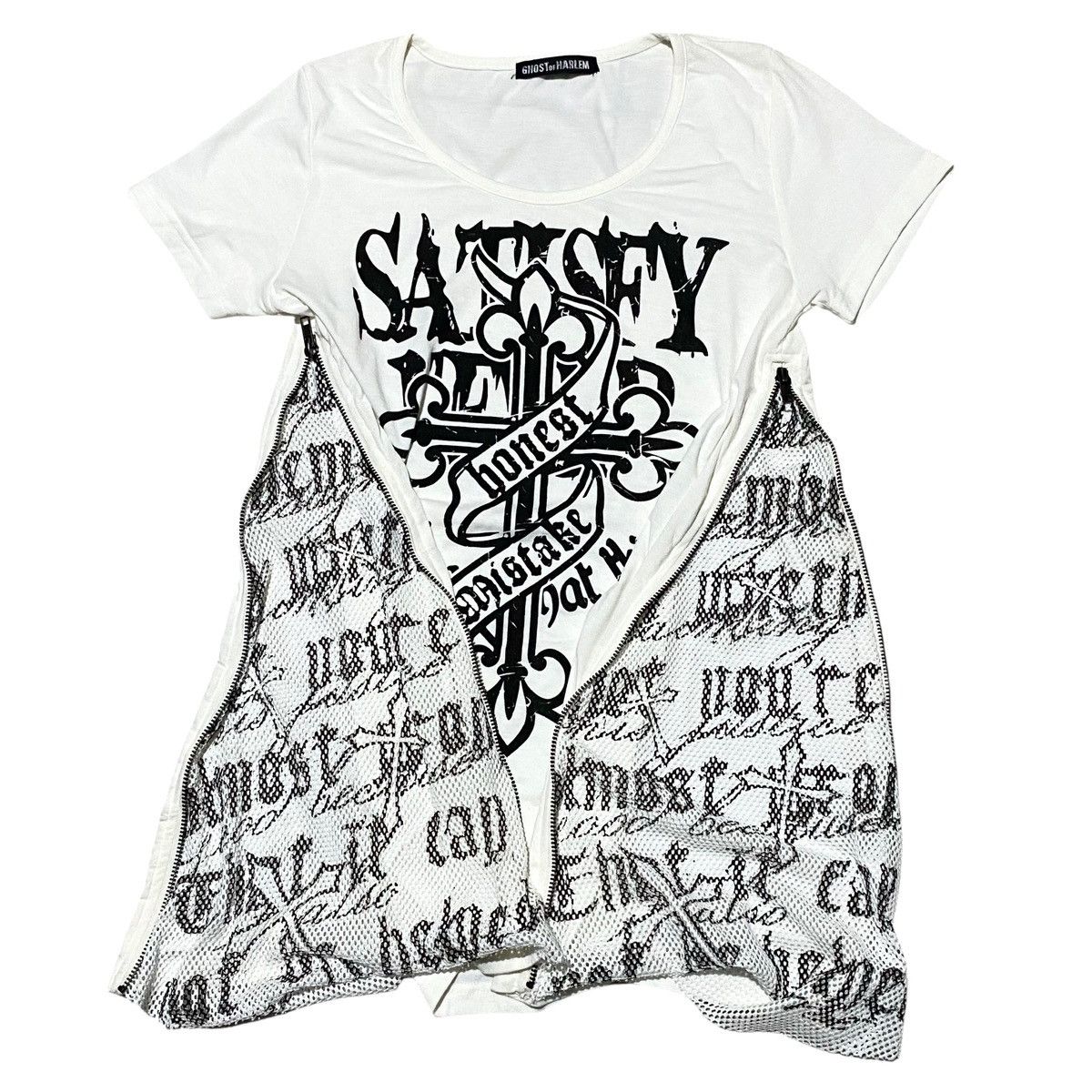Beauty Beast × If Six Was Nine × Japanese Brand RARE❤️‍🔥 Ghost of Harlem Anarchy Side Zipper Fish Net T shirt Size S / US 4 / IT 40 - 5 Thumbnail