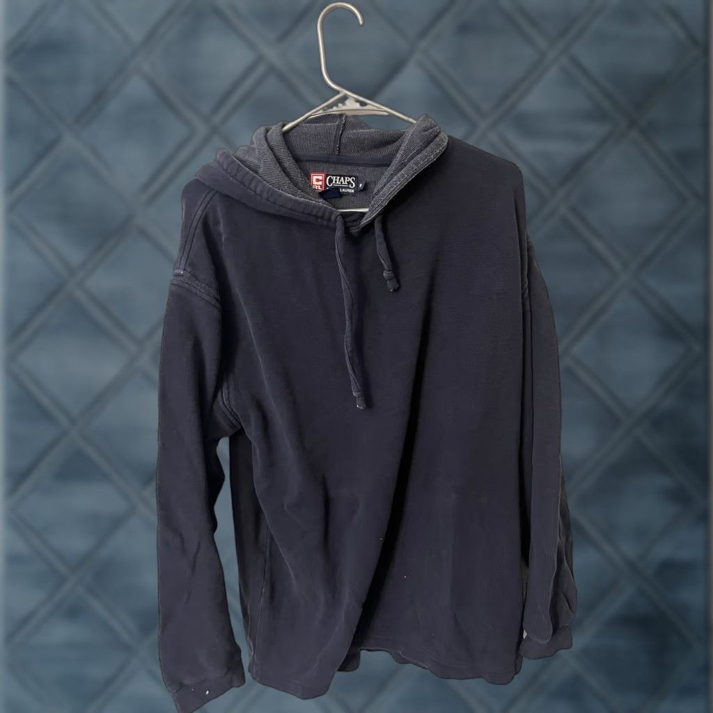 Chaps VINTAGE Chaps Ralph Lauren Navy Blue Logo Pullover Hoodie M Mens 90s Size US M / EU 48-50 / 2 - 1 Thumbnail