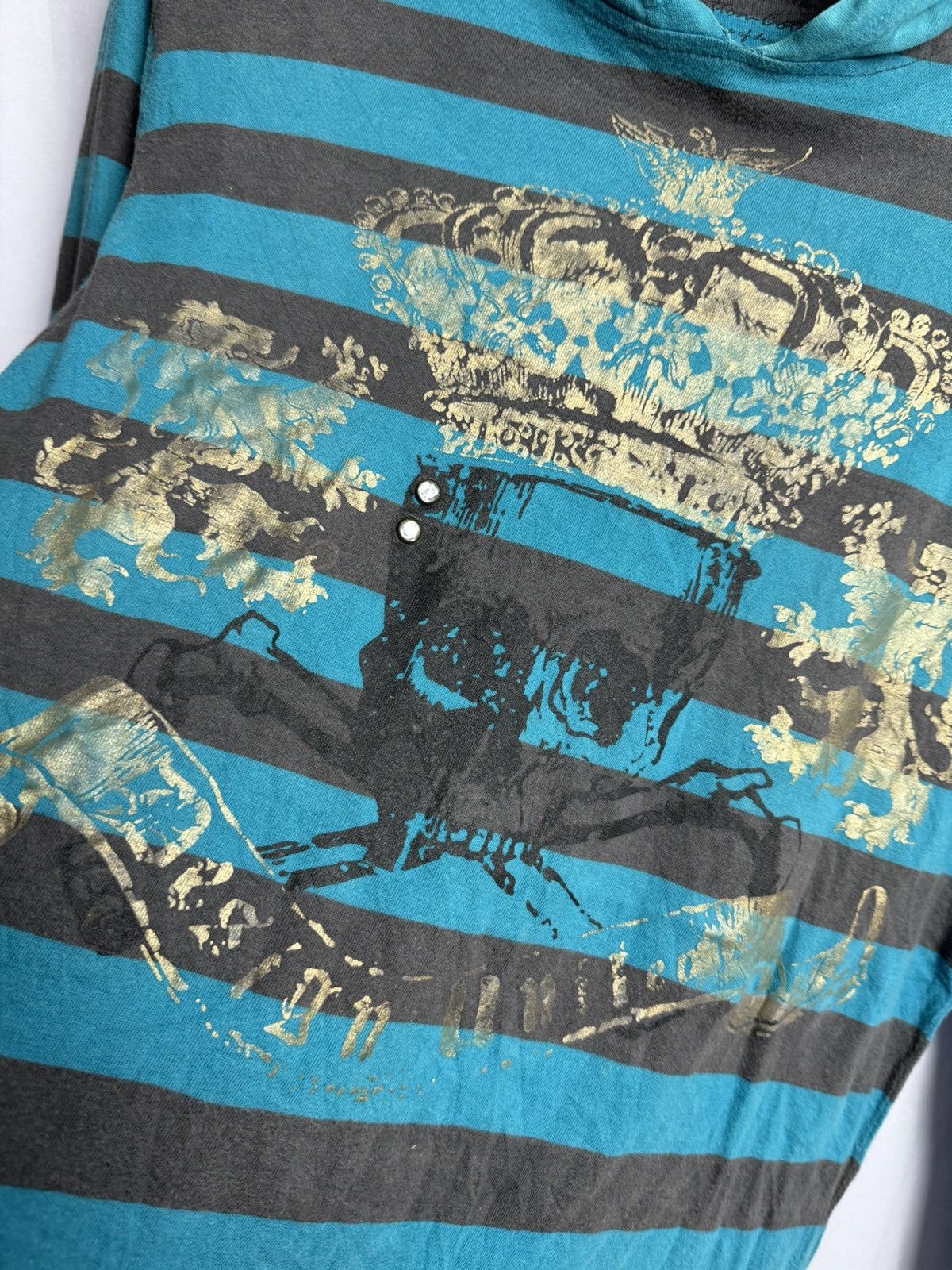 Hysteric Glamour × If Six Was Nine × Japanese Brand Skulls Design United Stripe Long Sleeve With Hoodie Size US M / EU 48-50 / 2 - 3 Thumbnail